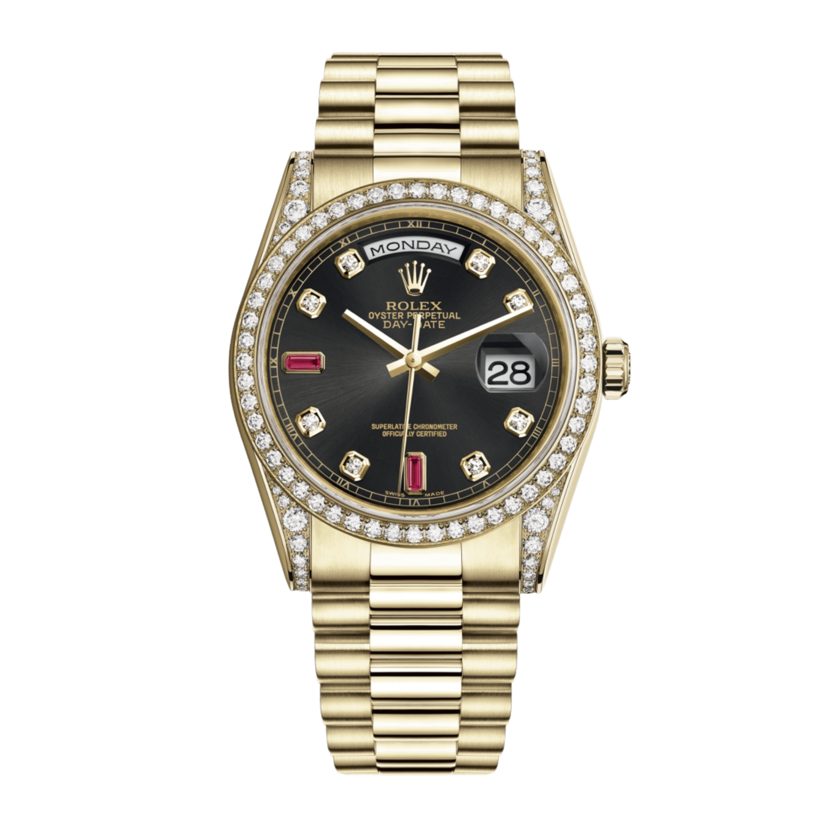 Day-Date 36 Yellow Gold Diamond Black Dial 36mm Product Image