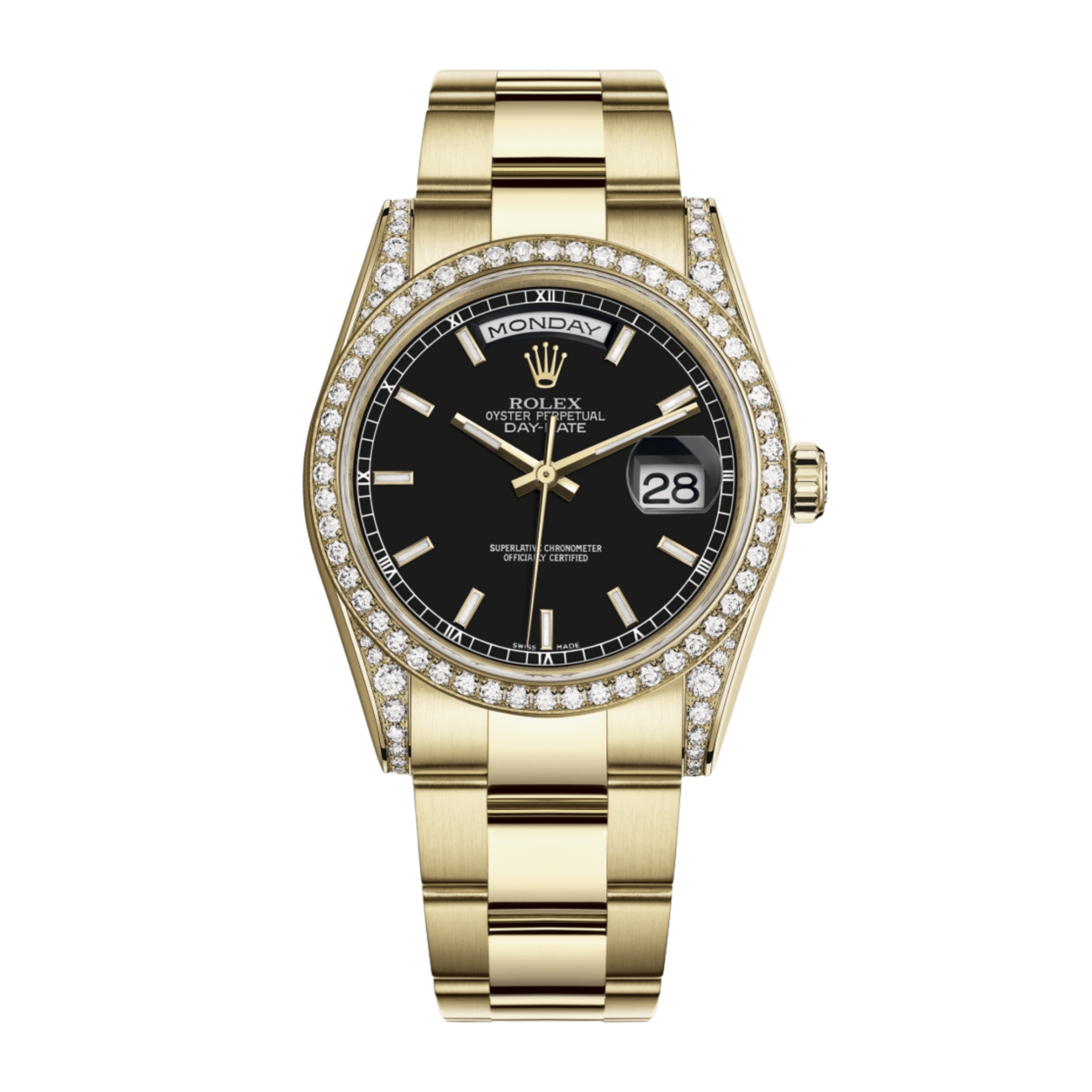 Day-Date 36 Yellow Gold Diamond Black Dial 36mm Product Image