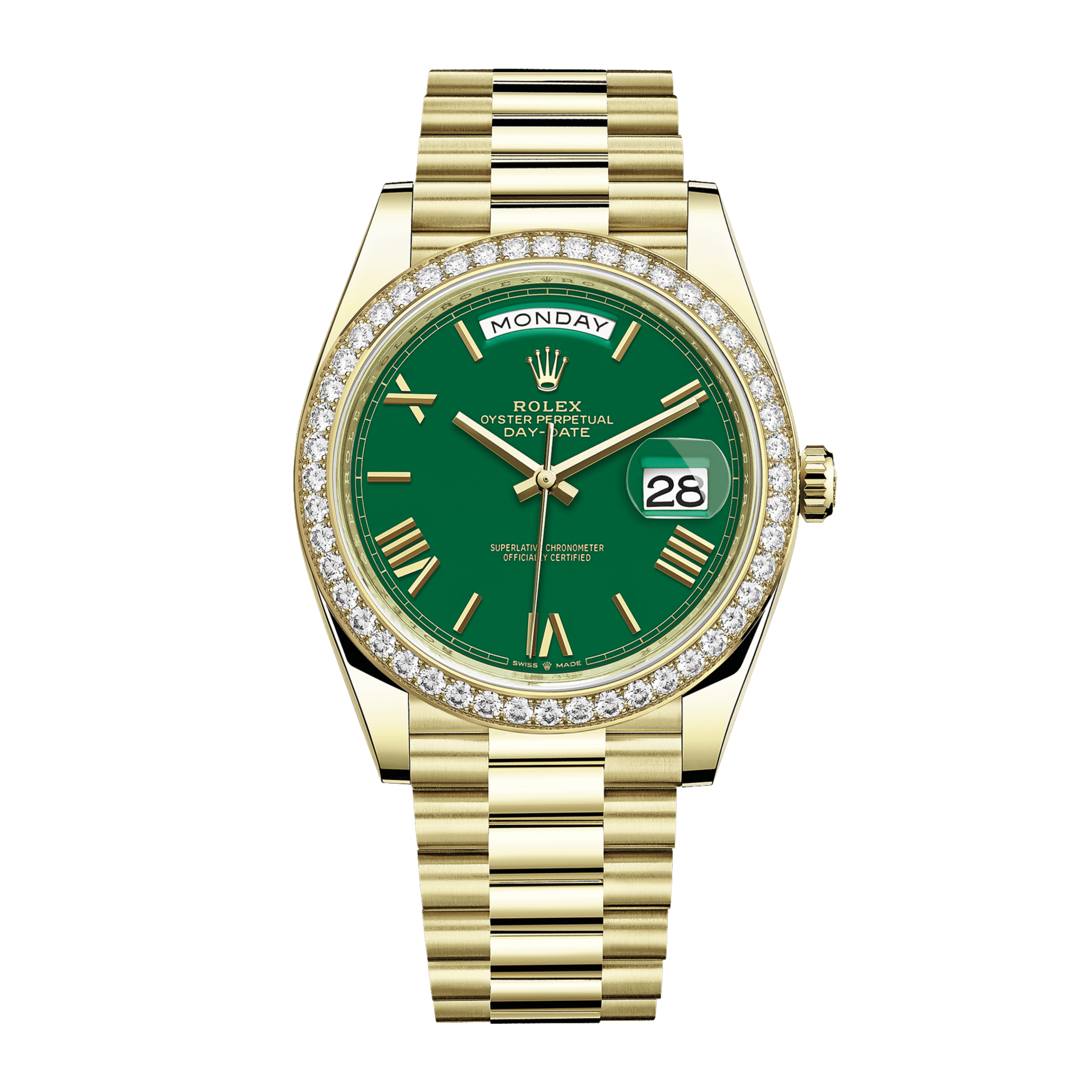 Day-Date Yellow Gold Diamond Green Dial 40mm Product Image