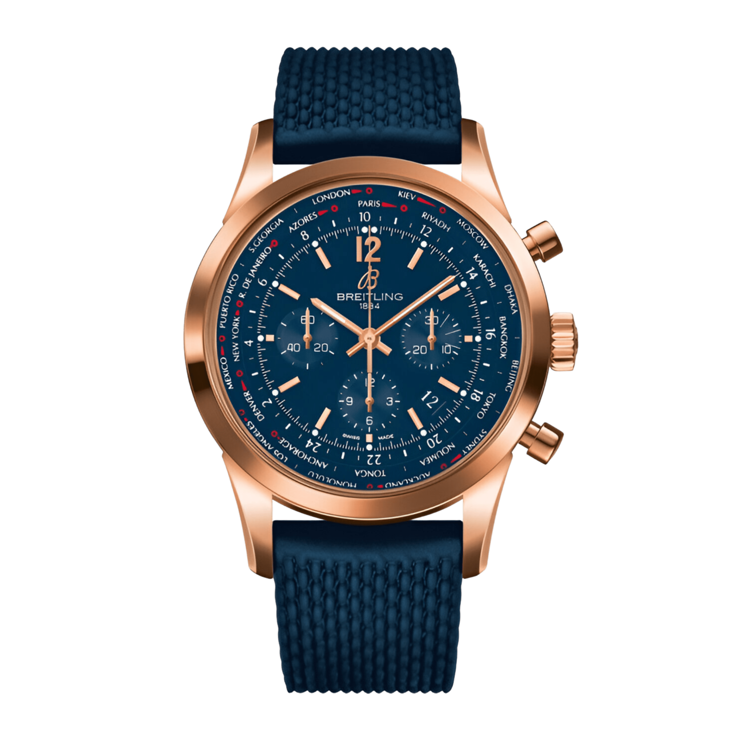 Transocean Chronograph Rose Gold Blue Dial 46mm Product Image