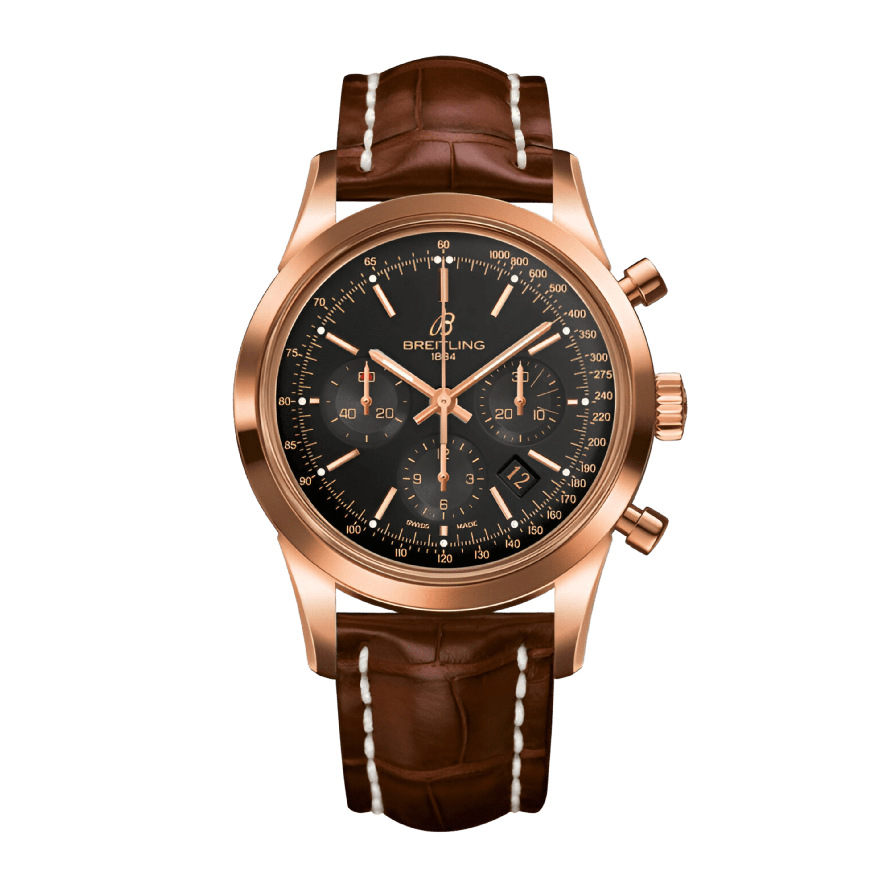 Transocean Chronograph Rose Gold Black Dial 43mm Product Image
