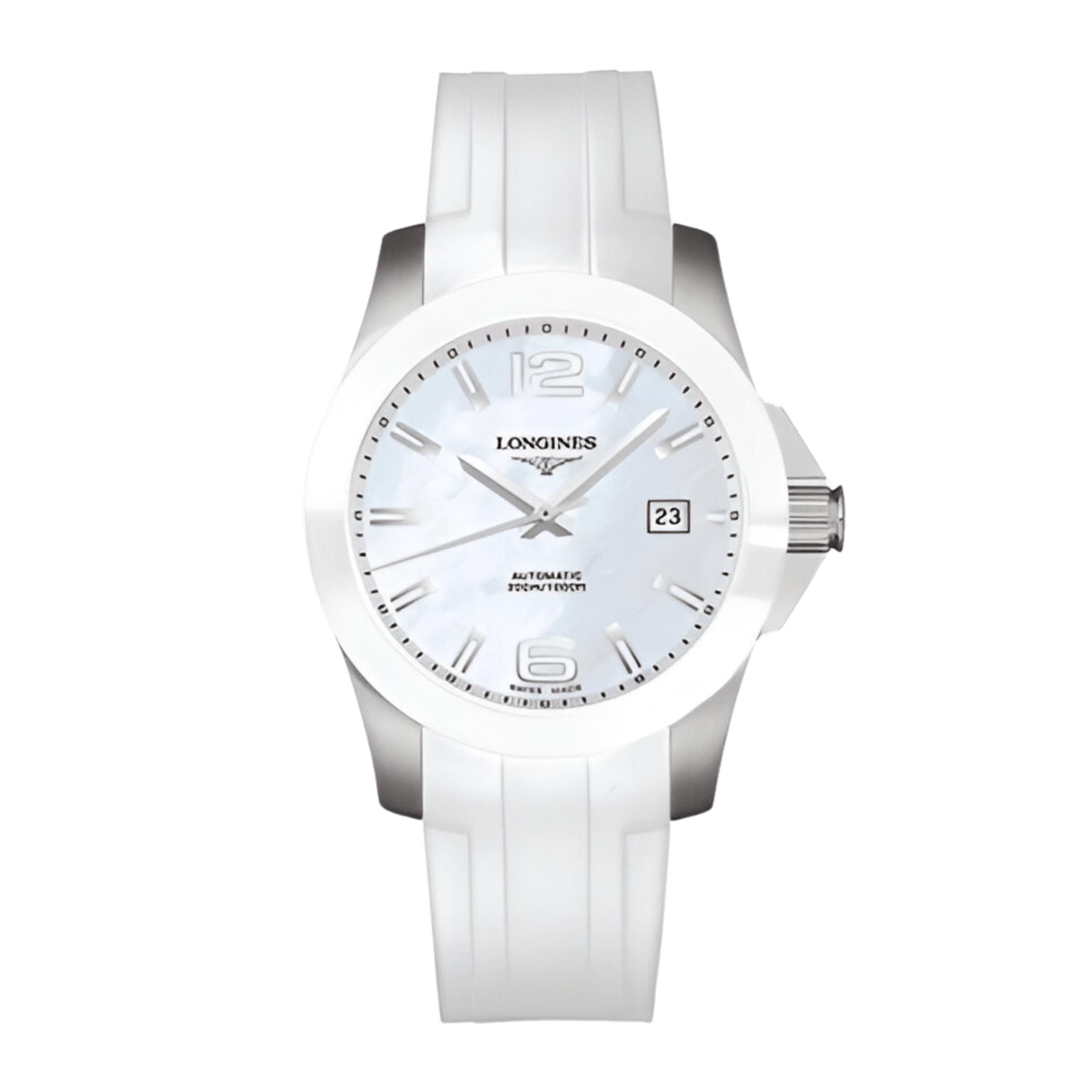 LONGINES 腕時計 クォーツ ホワイト Longines Conquest Steel & Ceramic White Dial 41mm L3.657.4.86.2