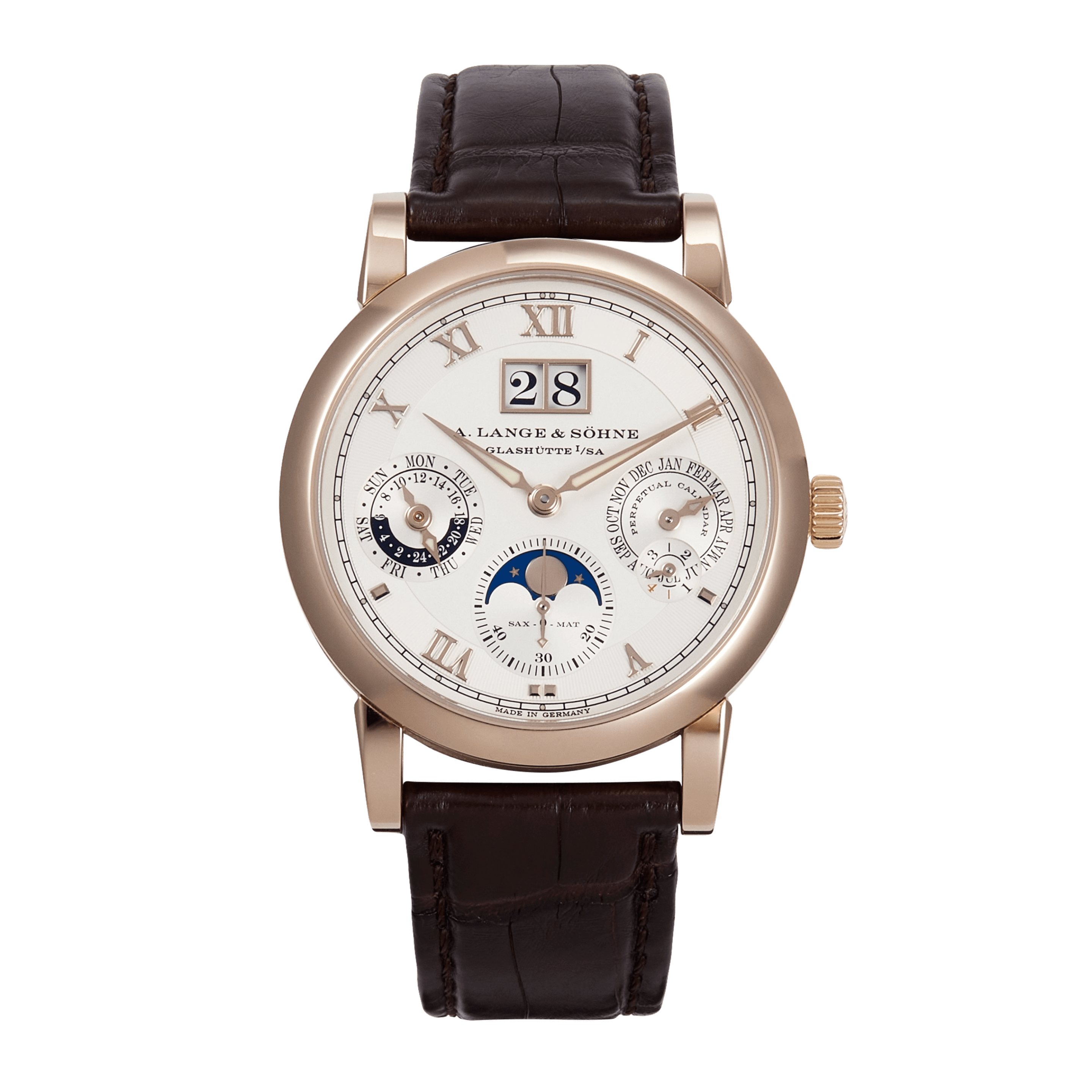 Langematik Perpetual Honey Gold Silver Dial 38mm Product Image