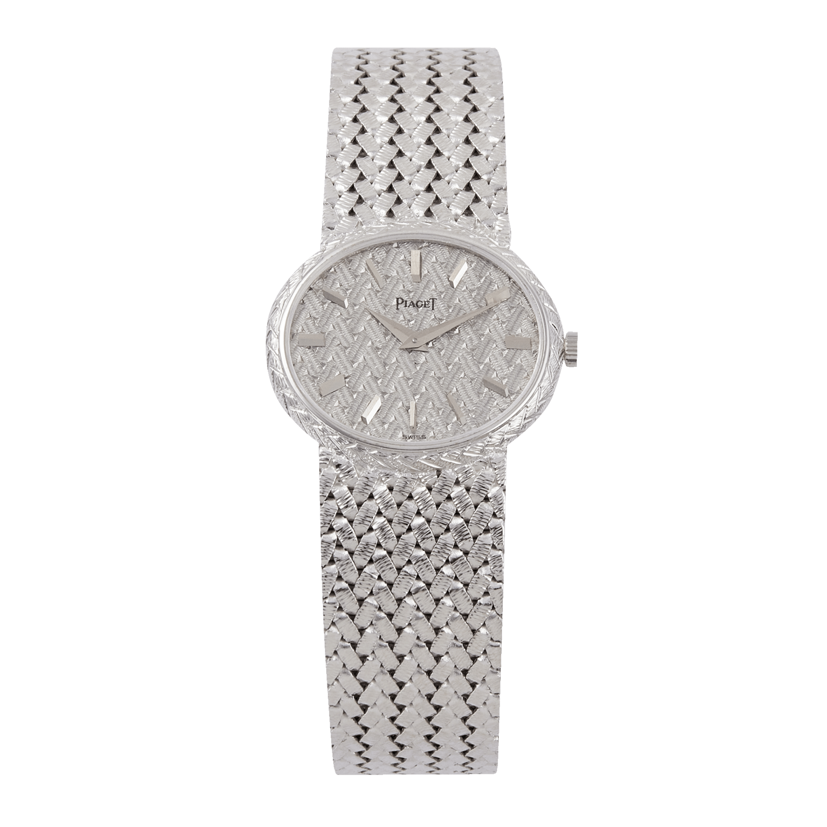 Oval White Gold Silver Dial 31mm Product Image