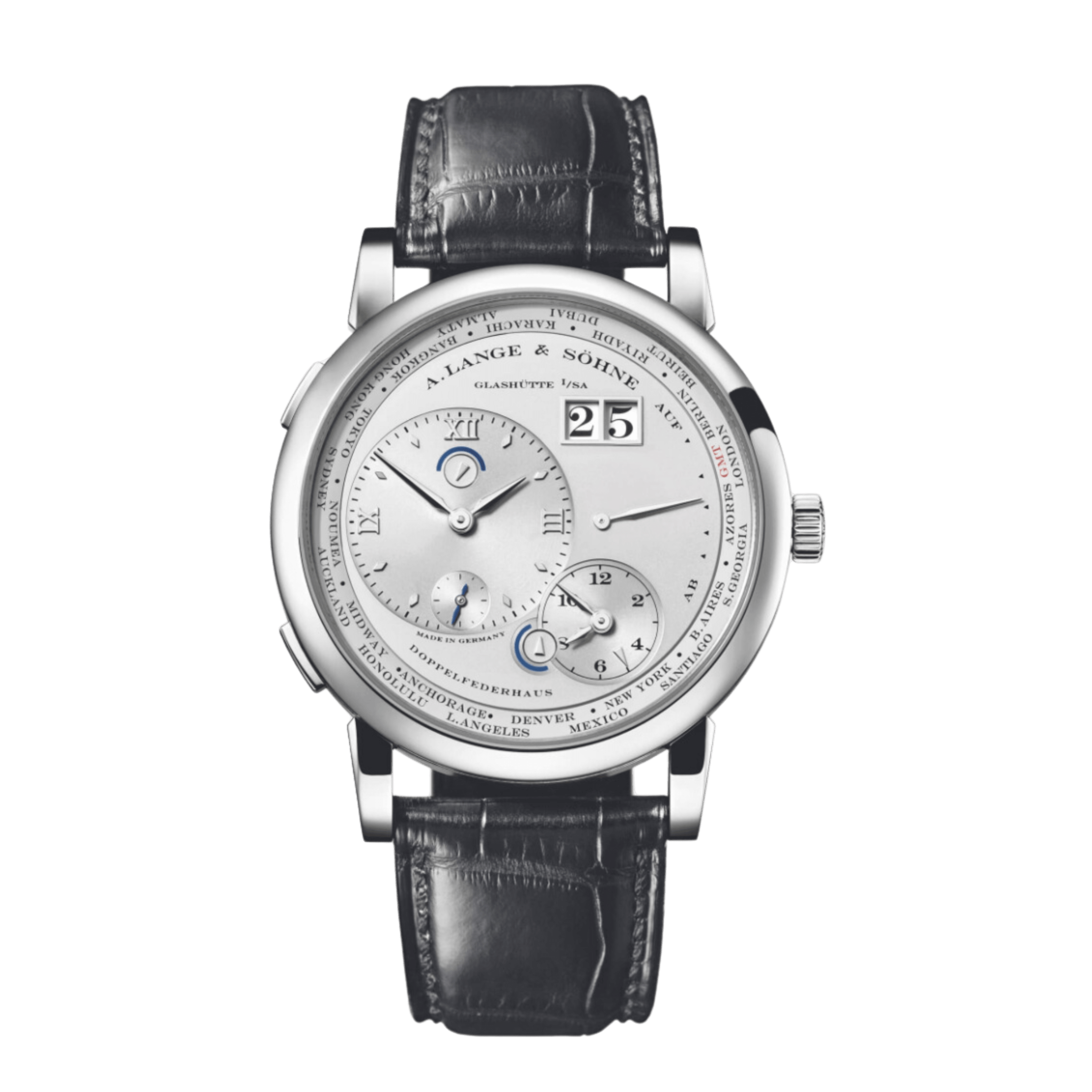 Lange 1 Timezone Platinum Silver Dial 42mm Product Image