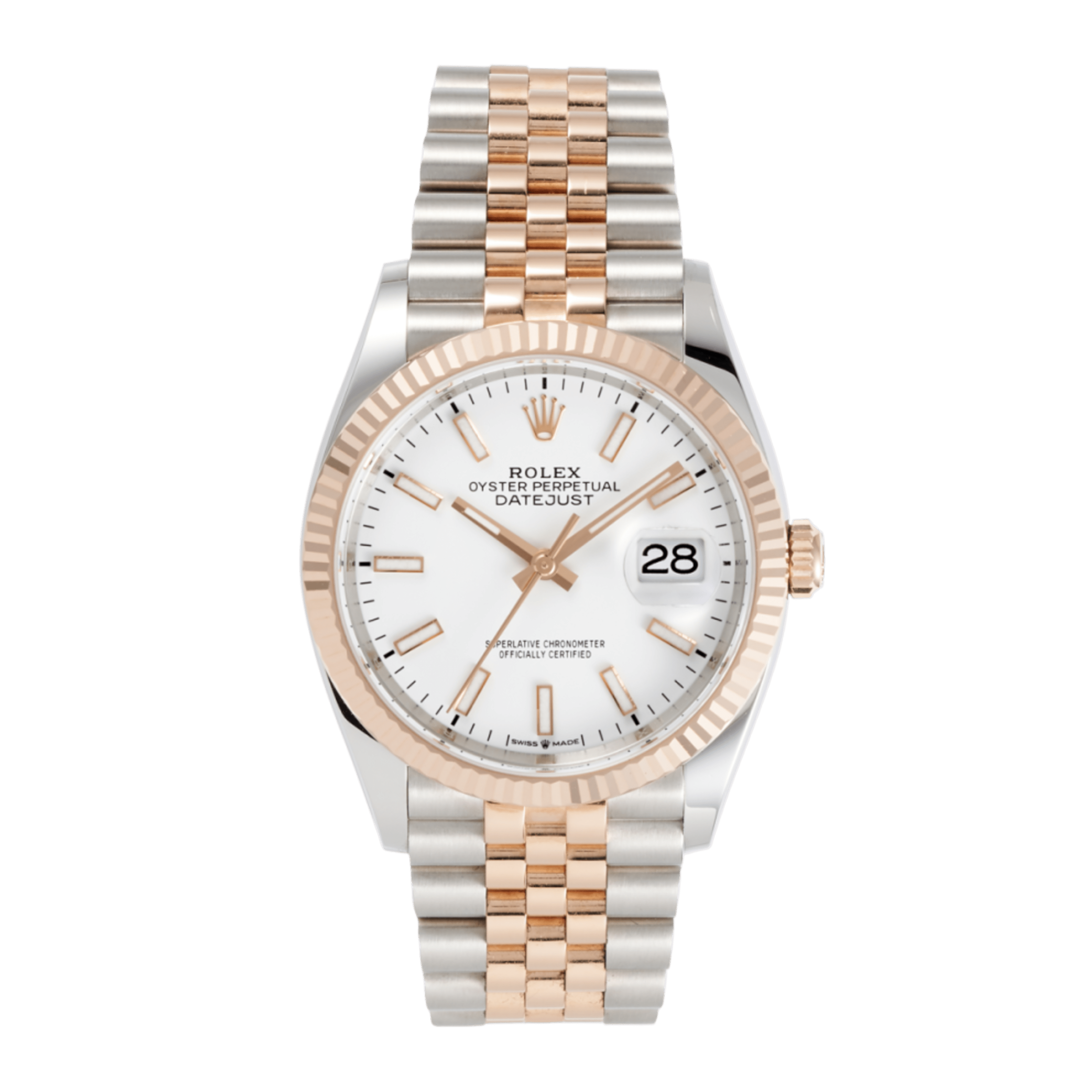 Datejust Rose Gold & Steel White Dial 36mm Product Image