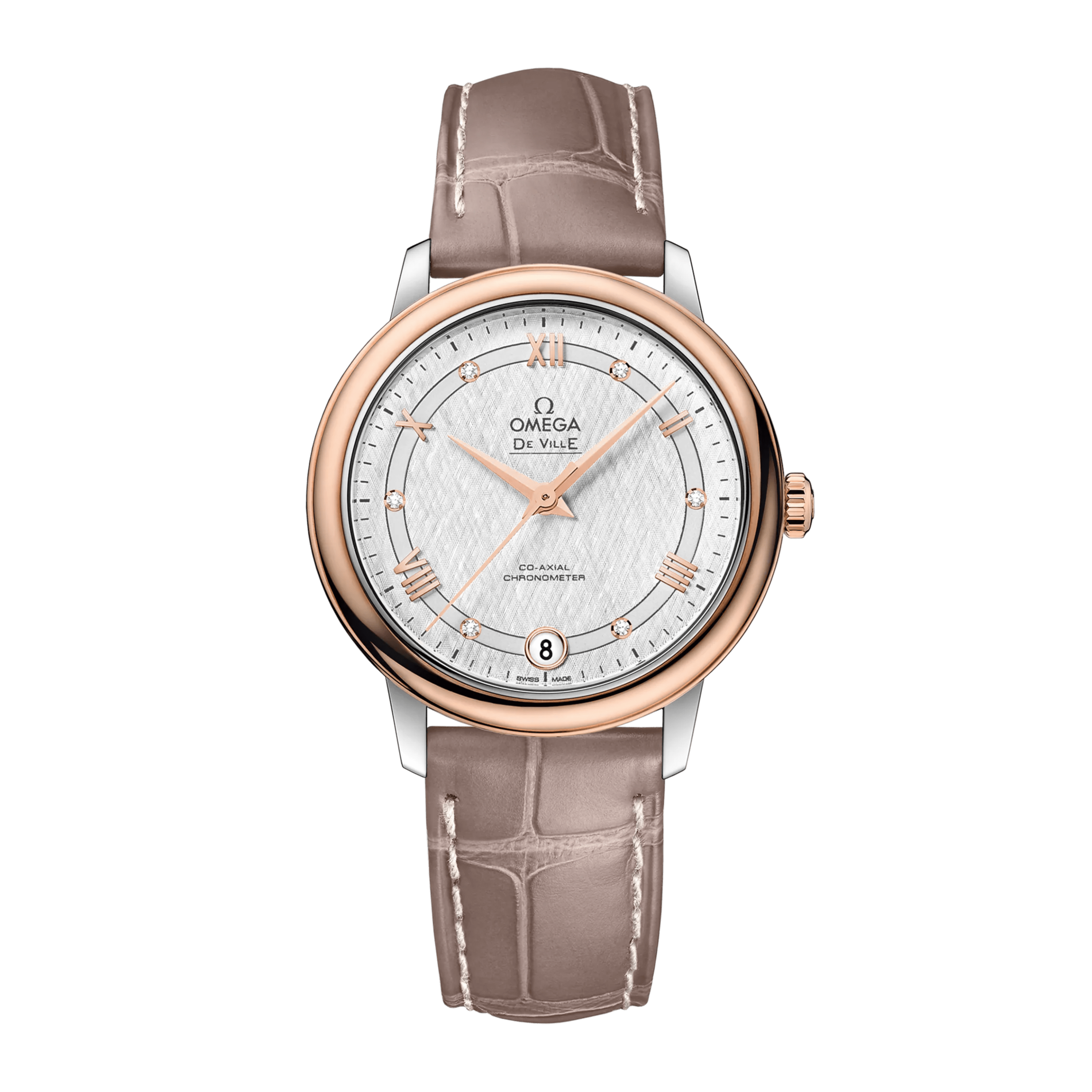 De Ville Prestige Rose Gold & Steel Silver Dial 32mm Product Image