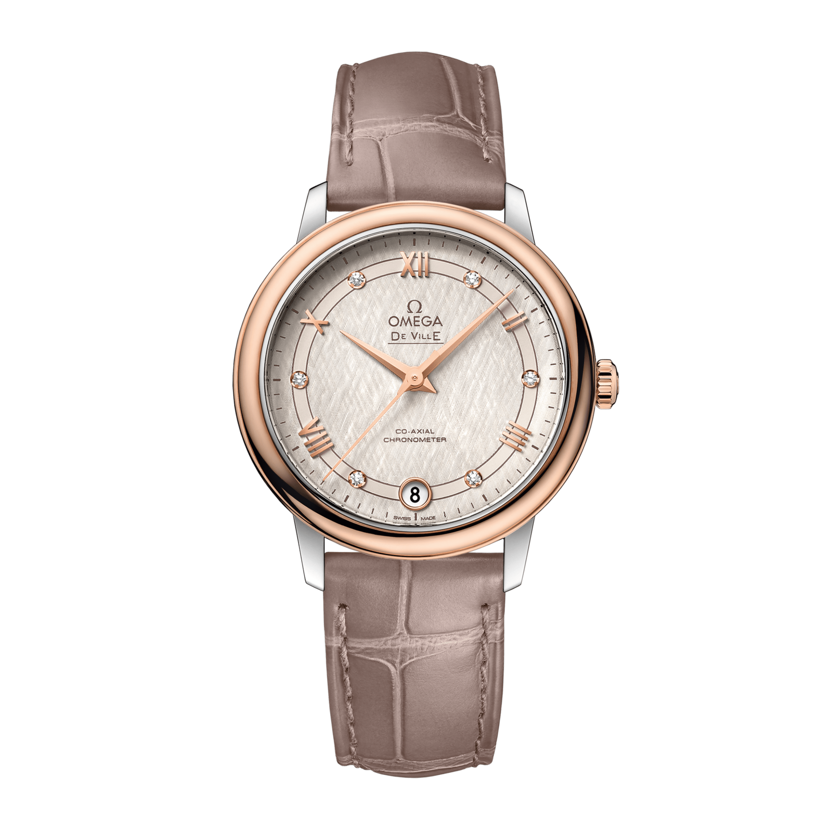 De Ville Prestige Rose Gold & Steel Silver Dial 32mm Product Image