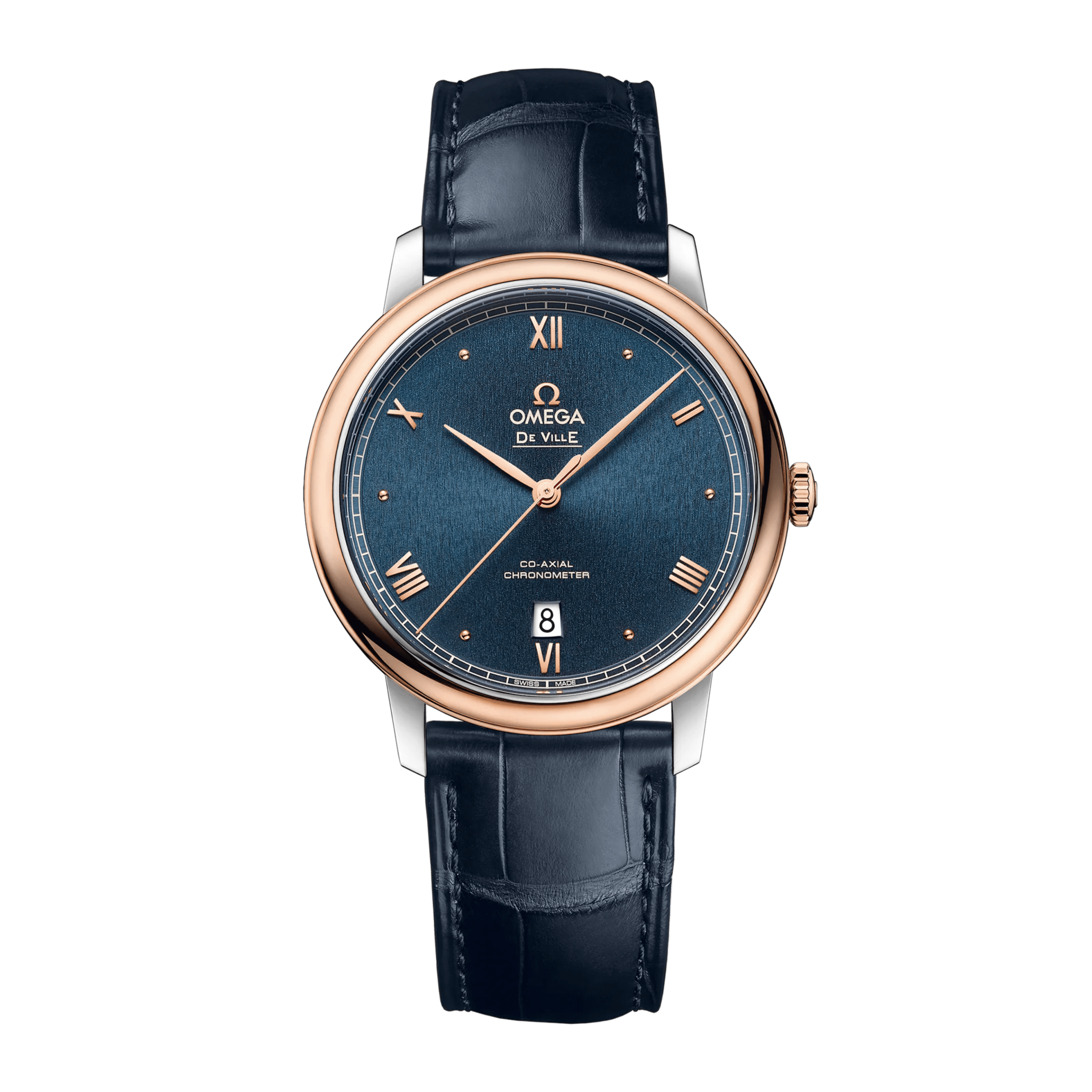 De Ville Prestige Rose Gold & Steel Blue Dial 39mm Product Image