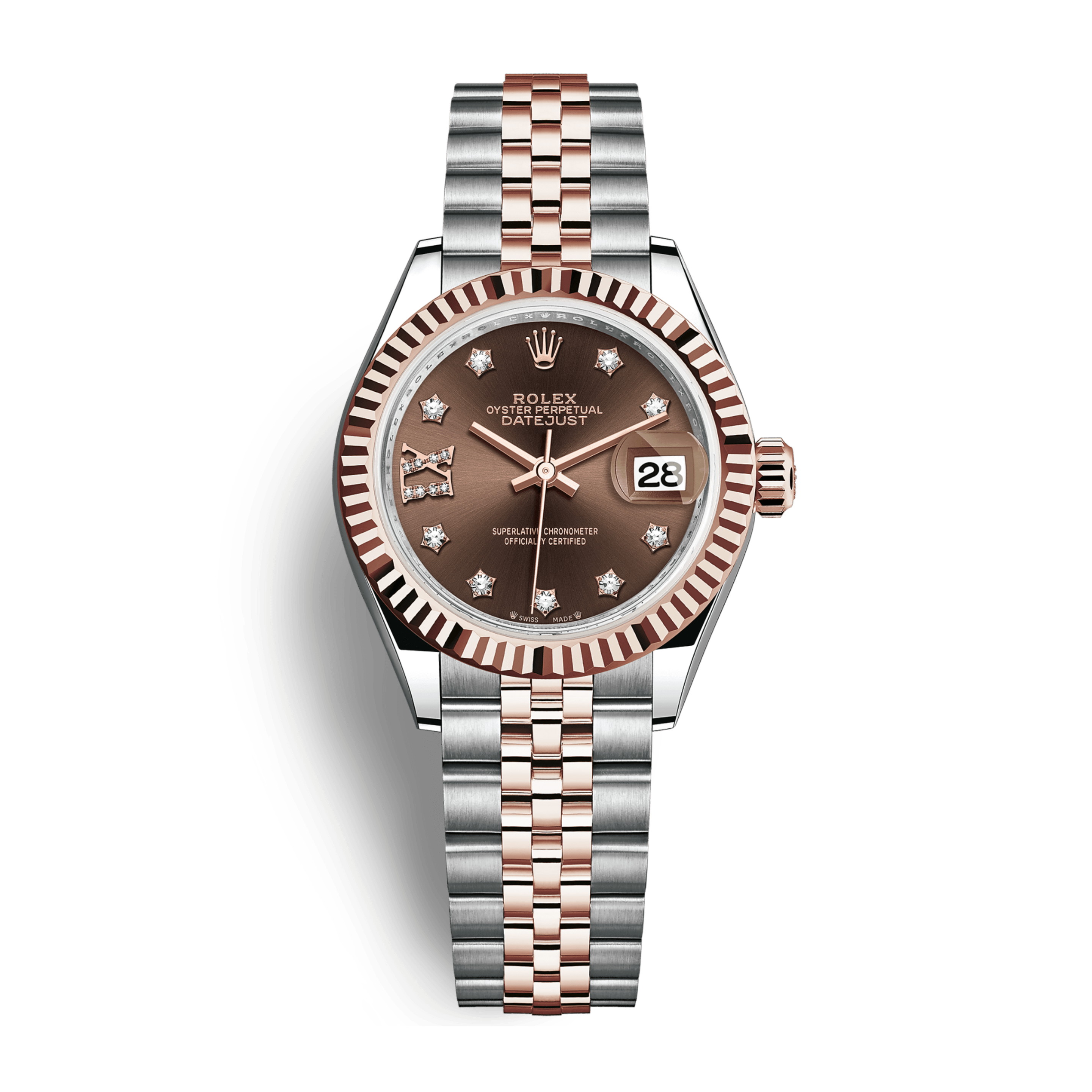 Lady-Datejust Rose Gold & Steel Jubilee Brown Dial 28mm Product Image