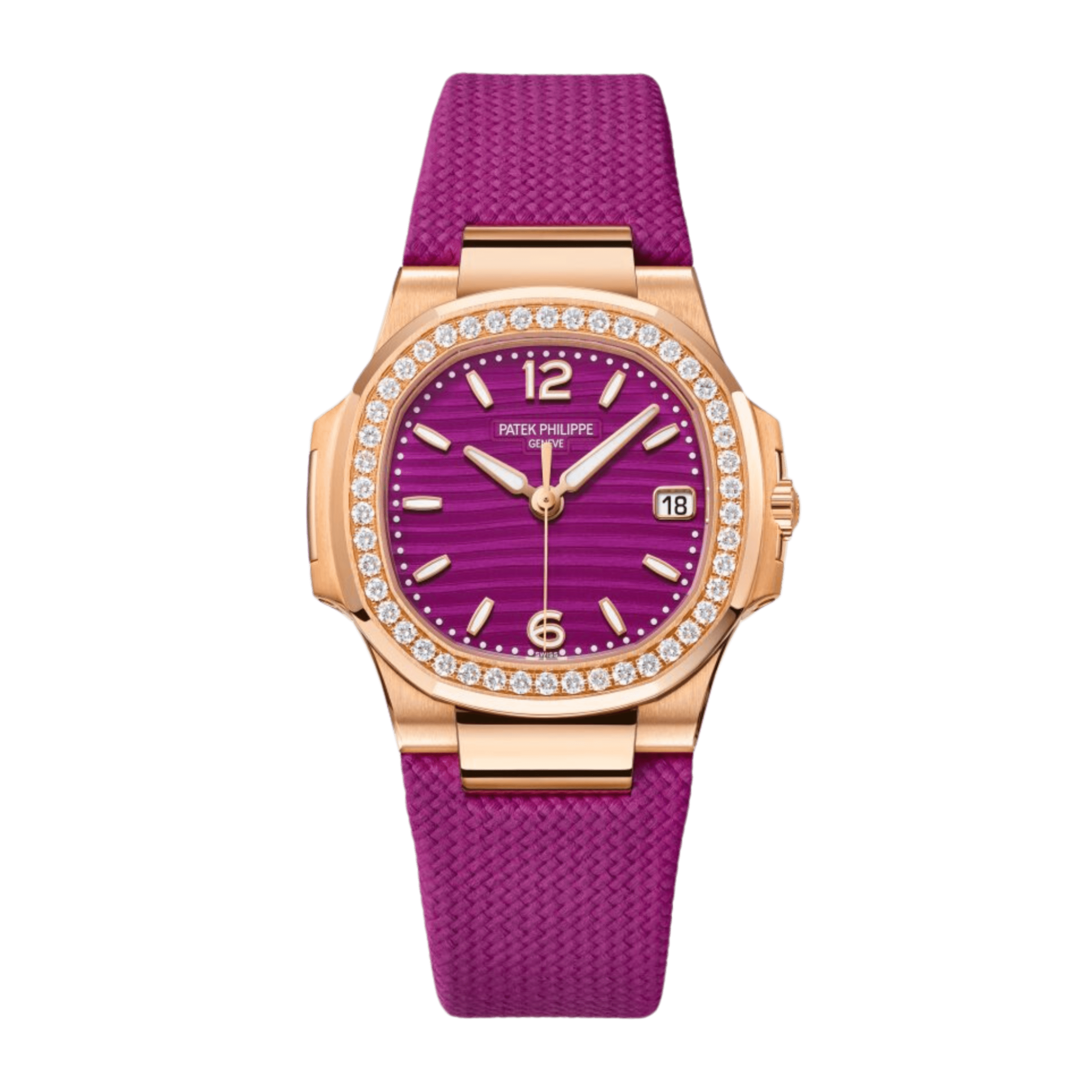 Nautilus Rose Gold Diamond Purple Dial 32mm Product Image