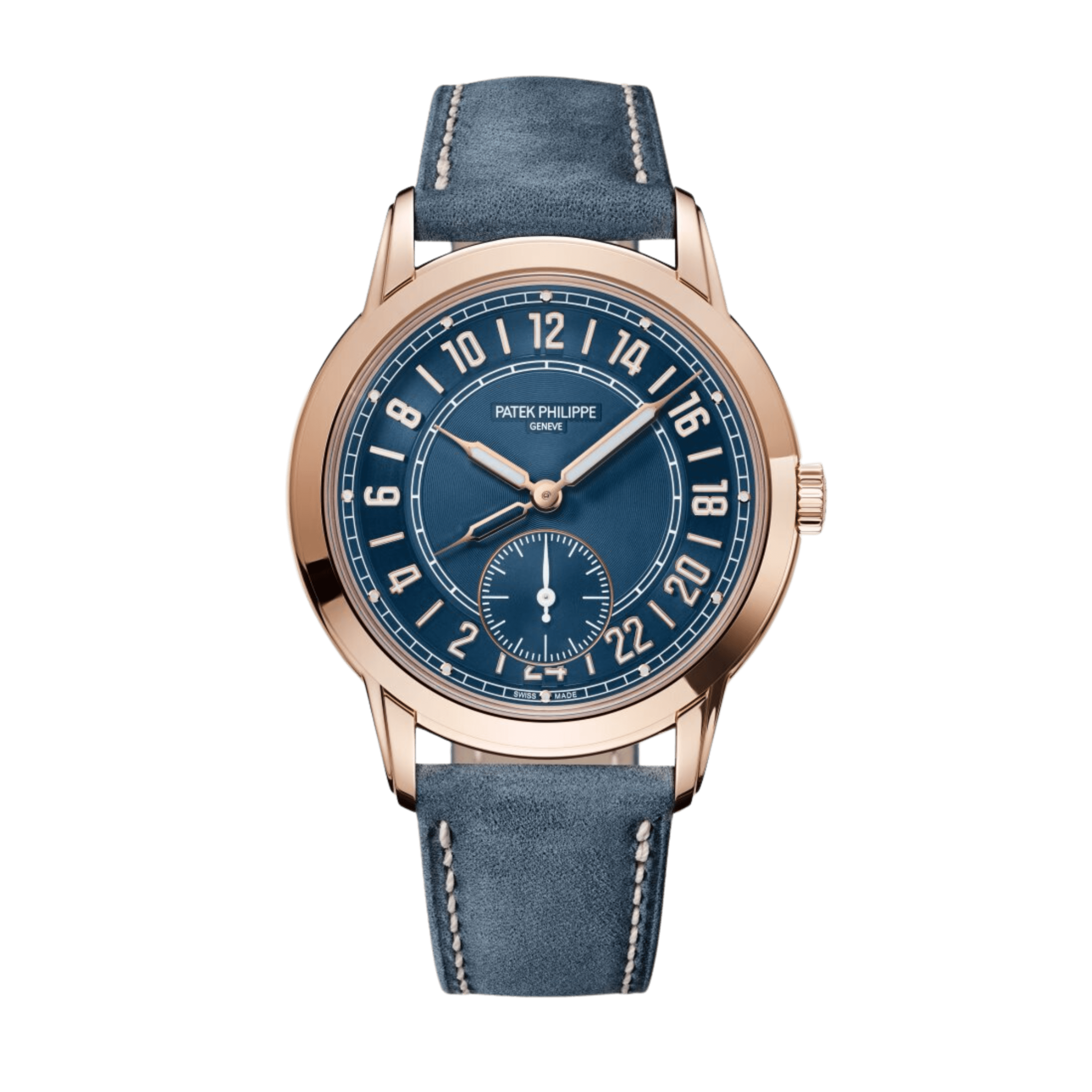 Calatrava Travel Time 24 Hour Rose Gold Blue Dial 42mm Product Image
