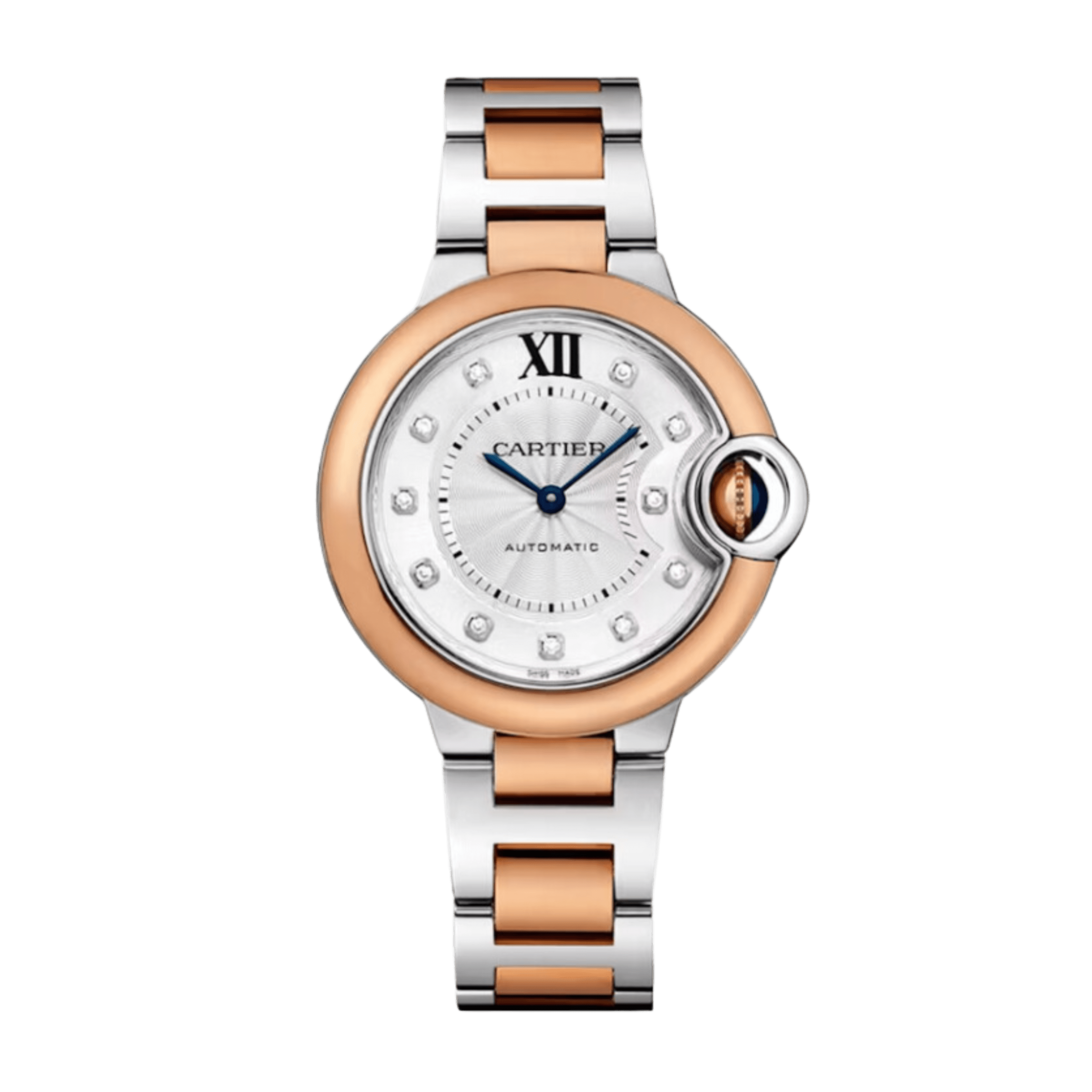 Ballon Bleu de Cartier Rose Gold & Stainless Steel Silver Dial 33mm Product Image
