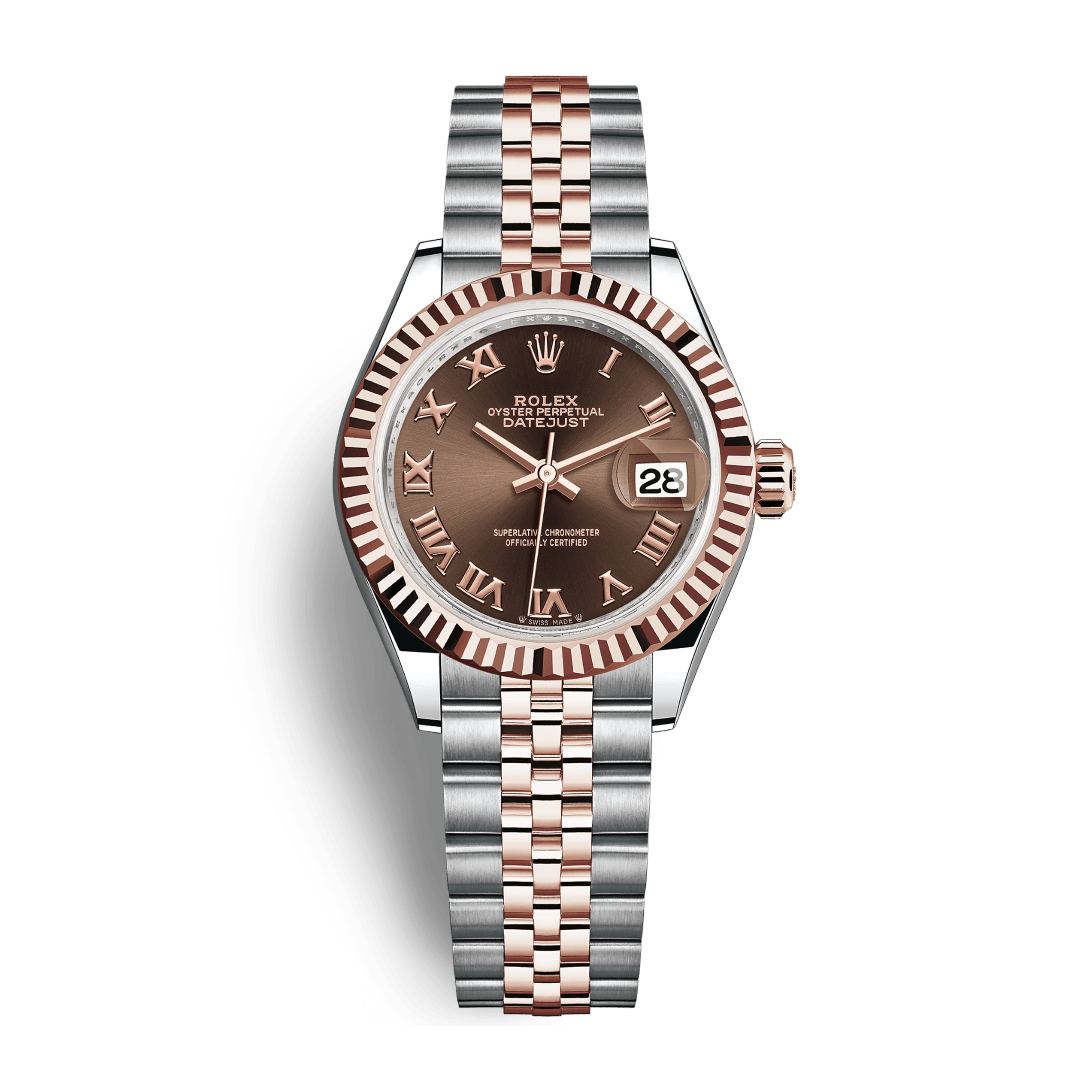 Rolex Lady-Datejust Rose Gold & Steel Brown Dial 28mm 279171-0009