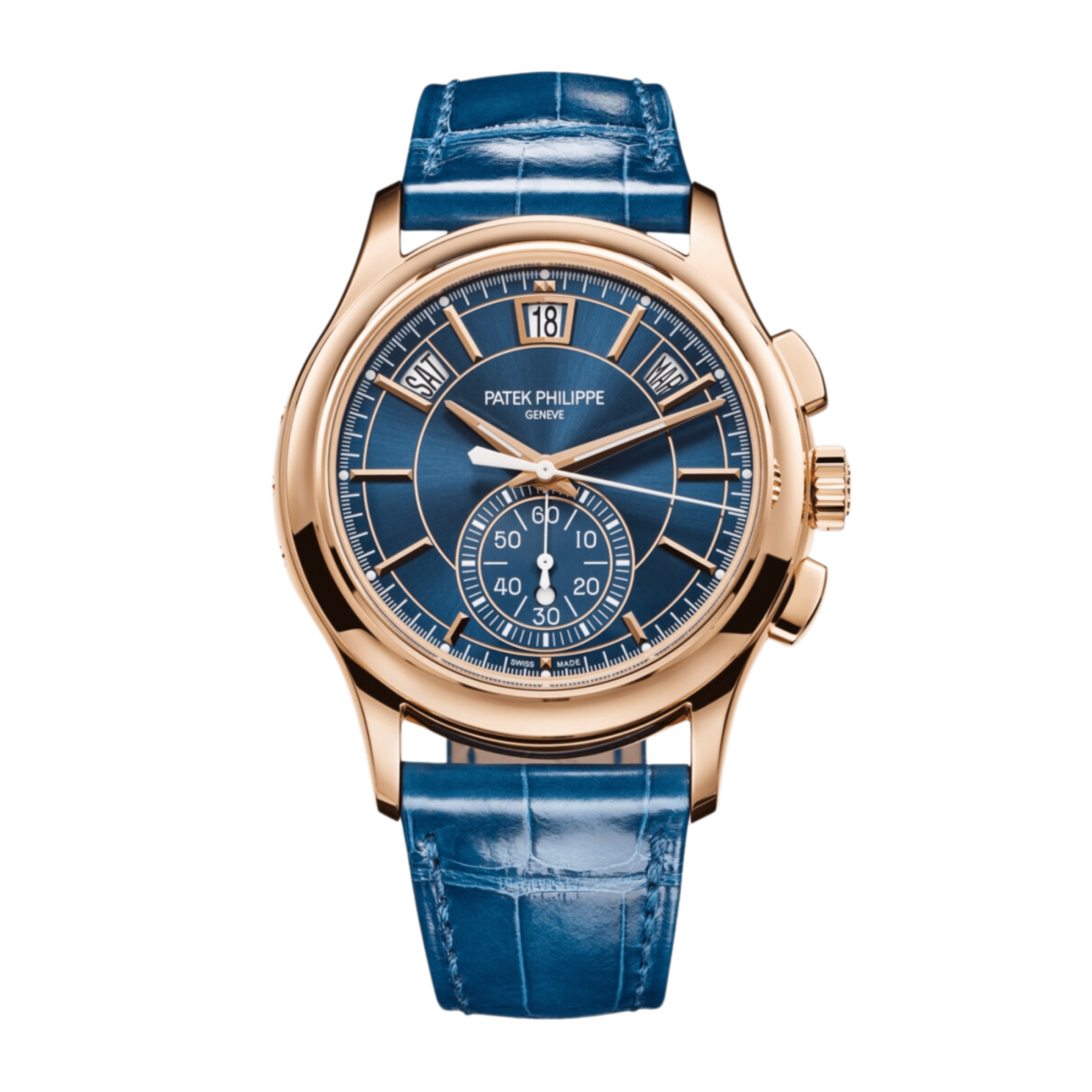 Annual Calendar Chronograph Rose Gold Blue Dial 42mm Product Image