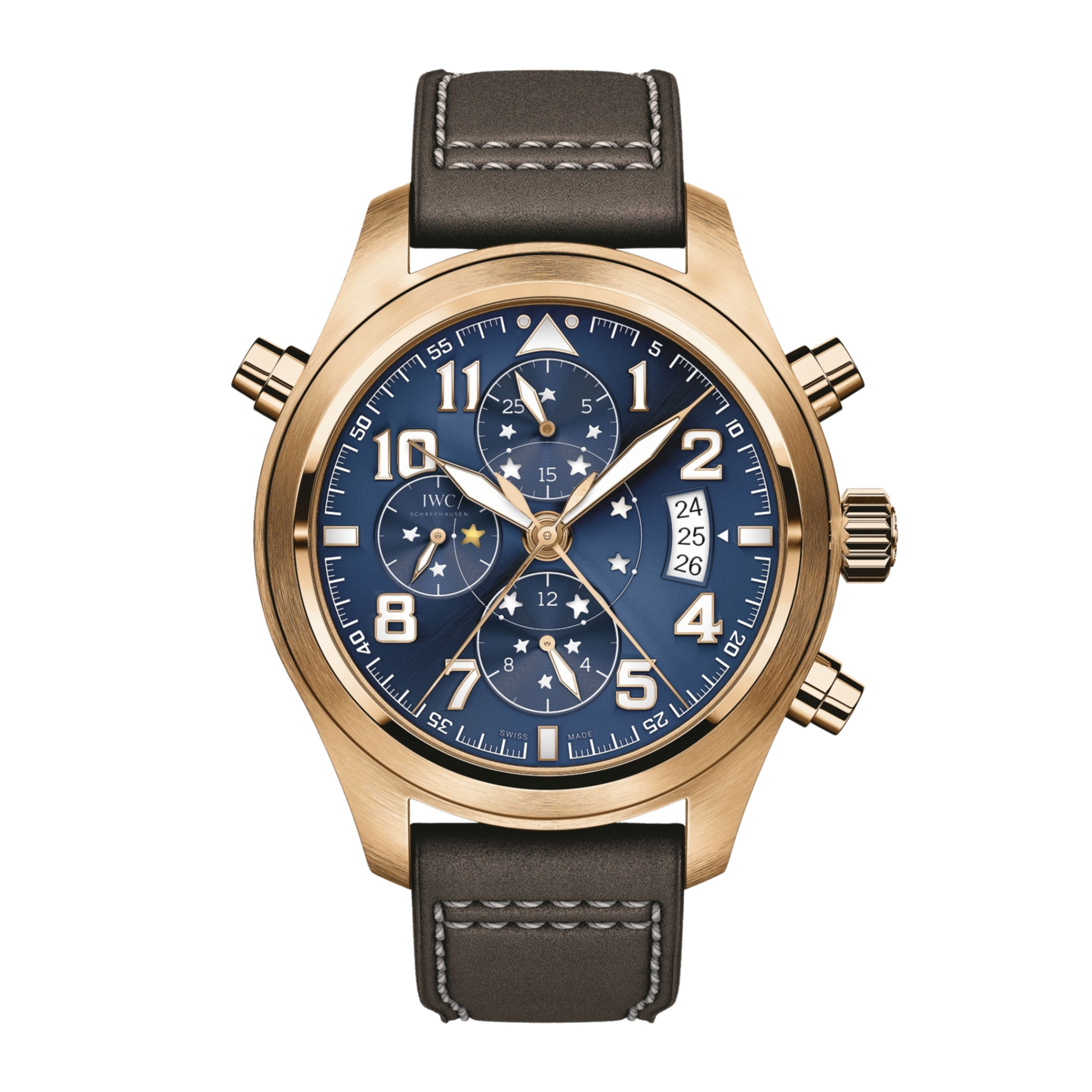 Pilot Double Chronograph Rose Gold Blue Dial 44mm Product Image