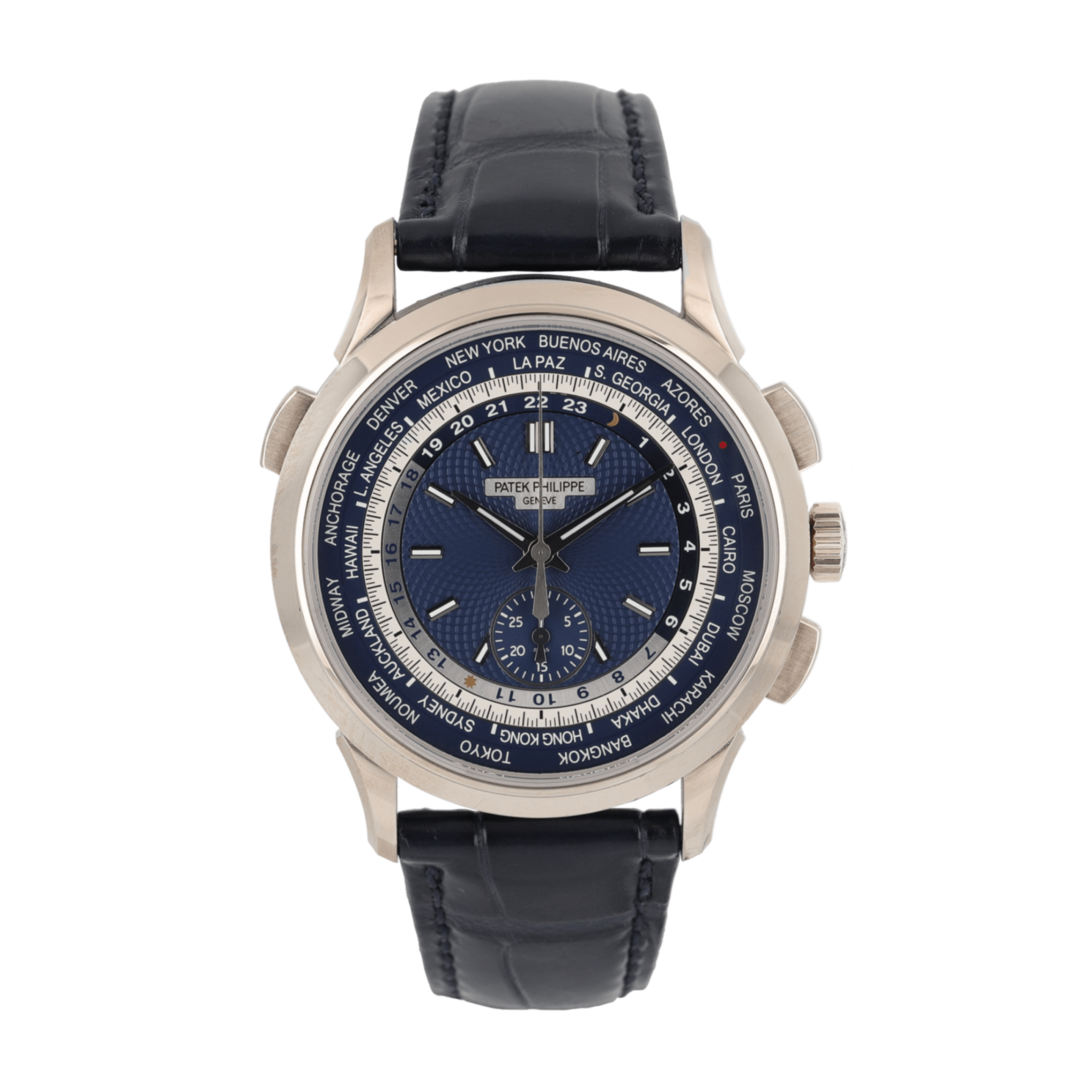 Complications World Time Chronograph White Gold Blue Dial "Hong Kong" 39mm Product Image