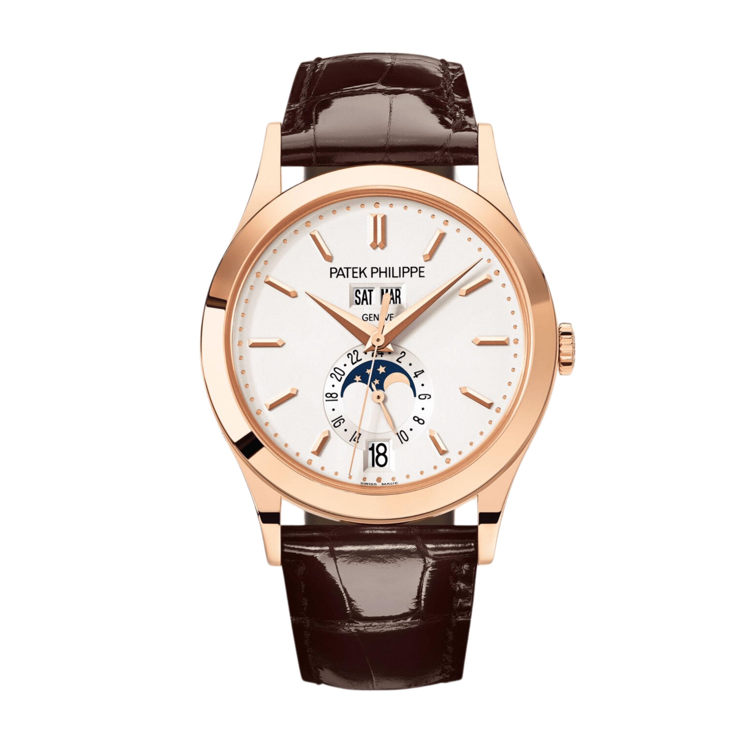 Annual Calendar Rose Gold Silver Dial 38mm Product Image