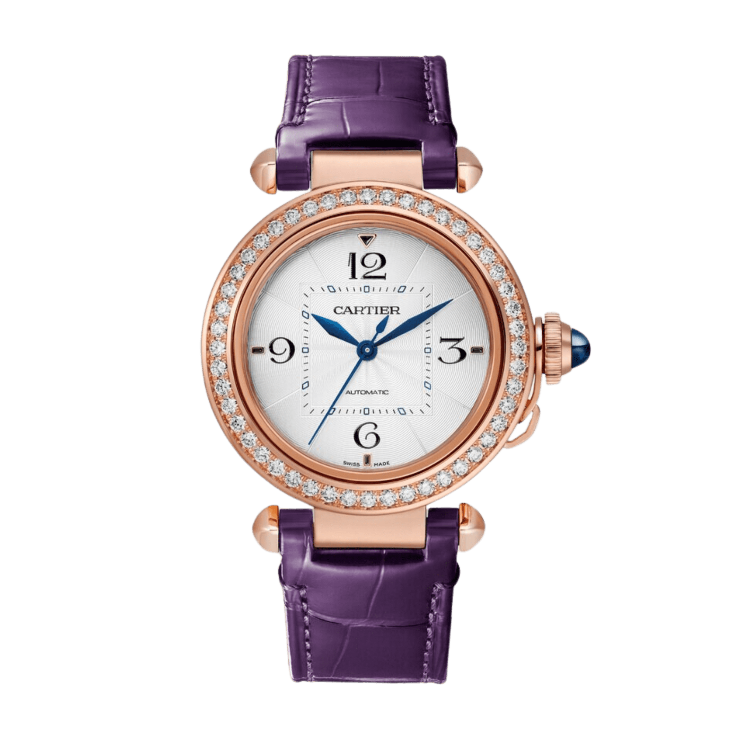 Pasha de Cartier Rose Gold Diamond Silver Dial 35mm Product Image