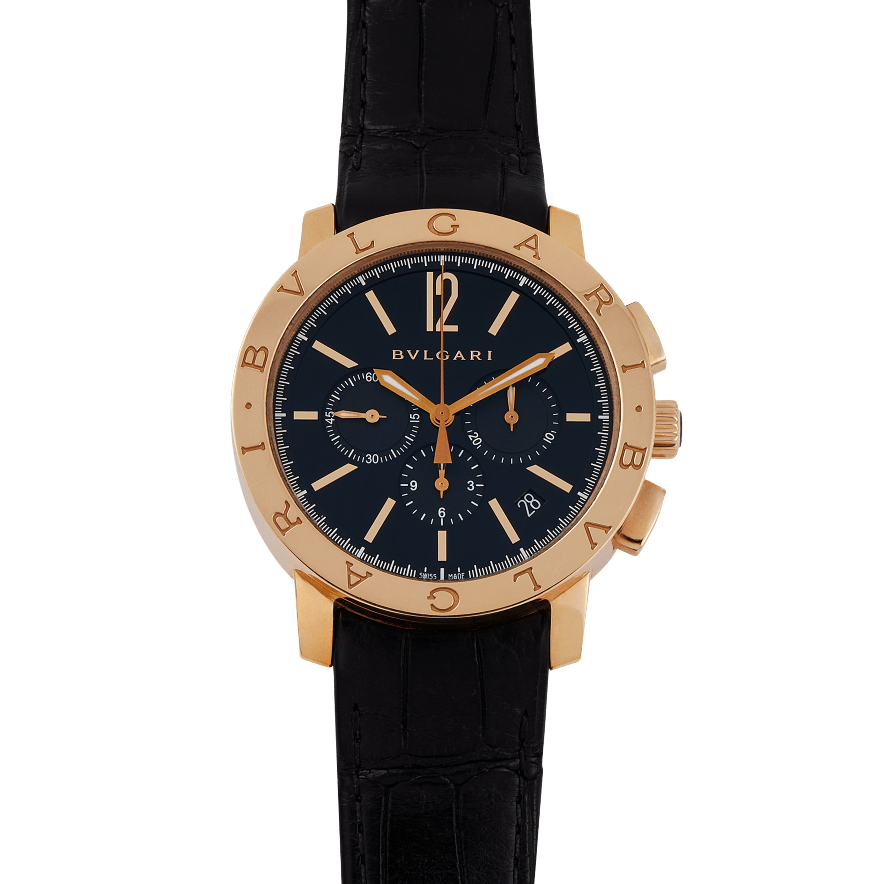 Bulgari Velocissimo Chronograph Rose Gold Black Dial 41mm Product Image