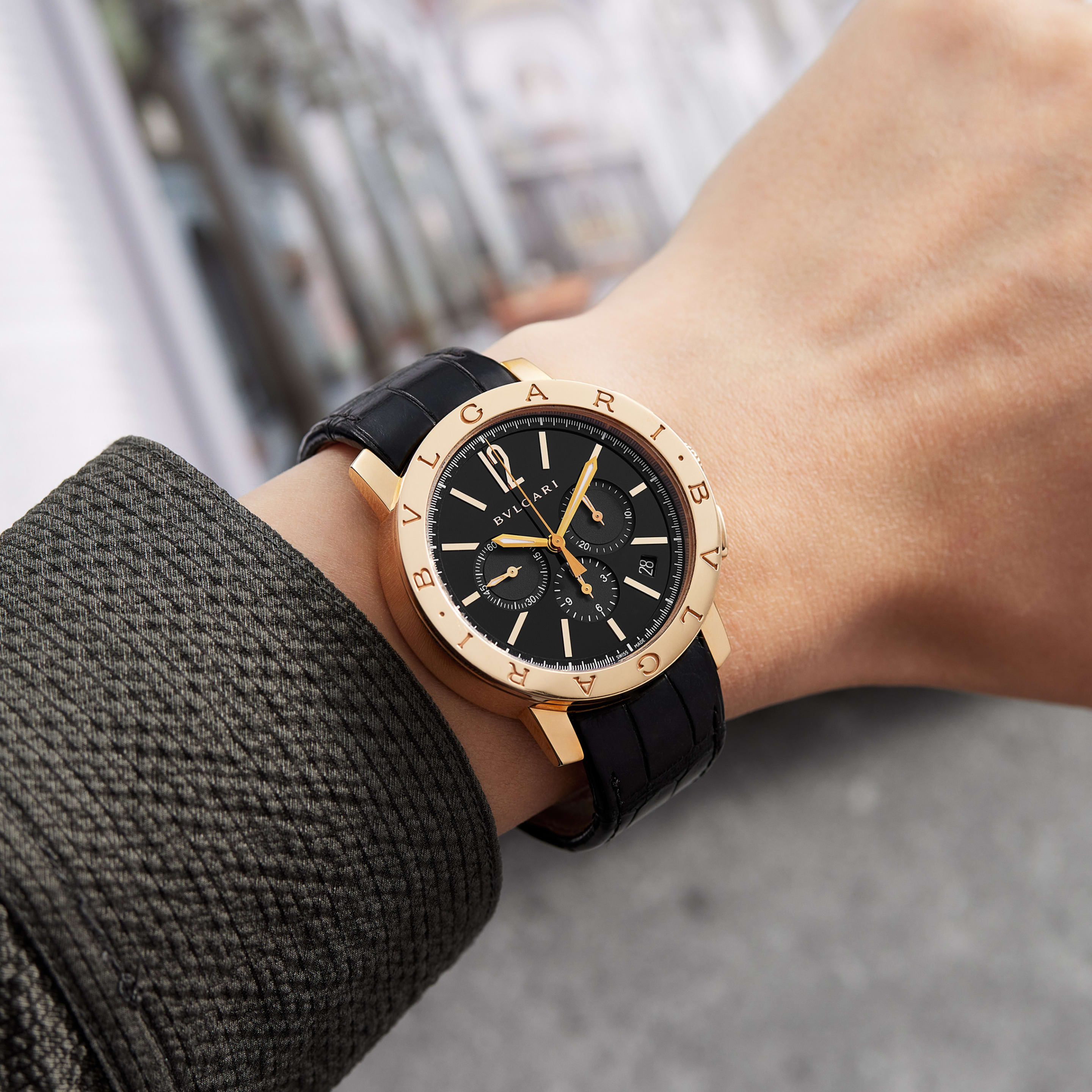 Bulgari Velocissimo Chronograph Rose Gold Black Dial 41mm Product Image