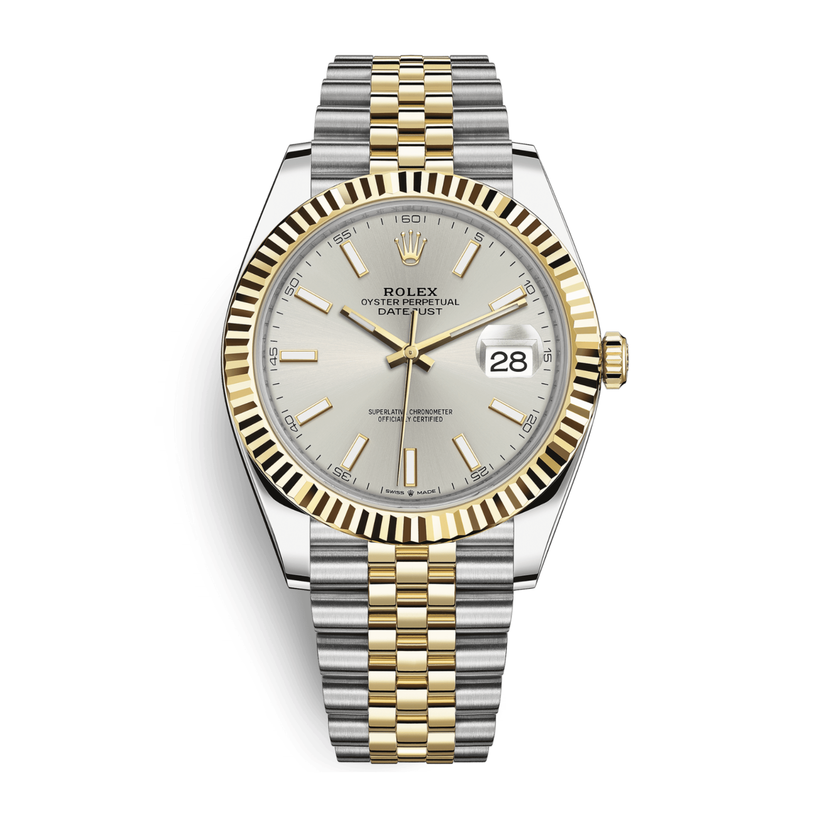 Rolex Datejust Yellow Gold & Steel Jubilee Silver Dial 41mm 126333