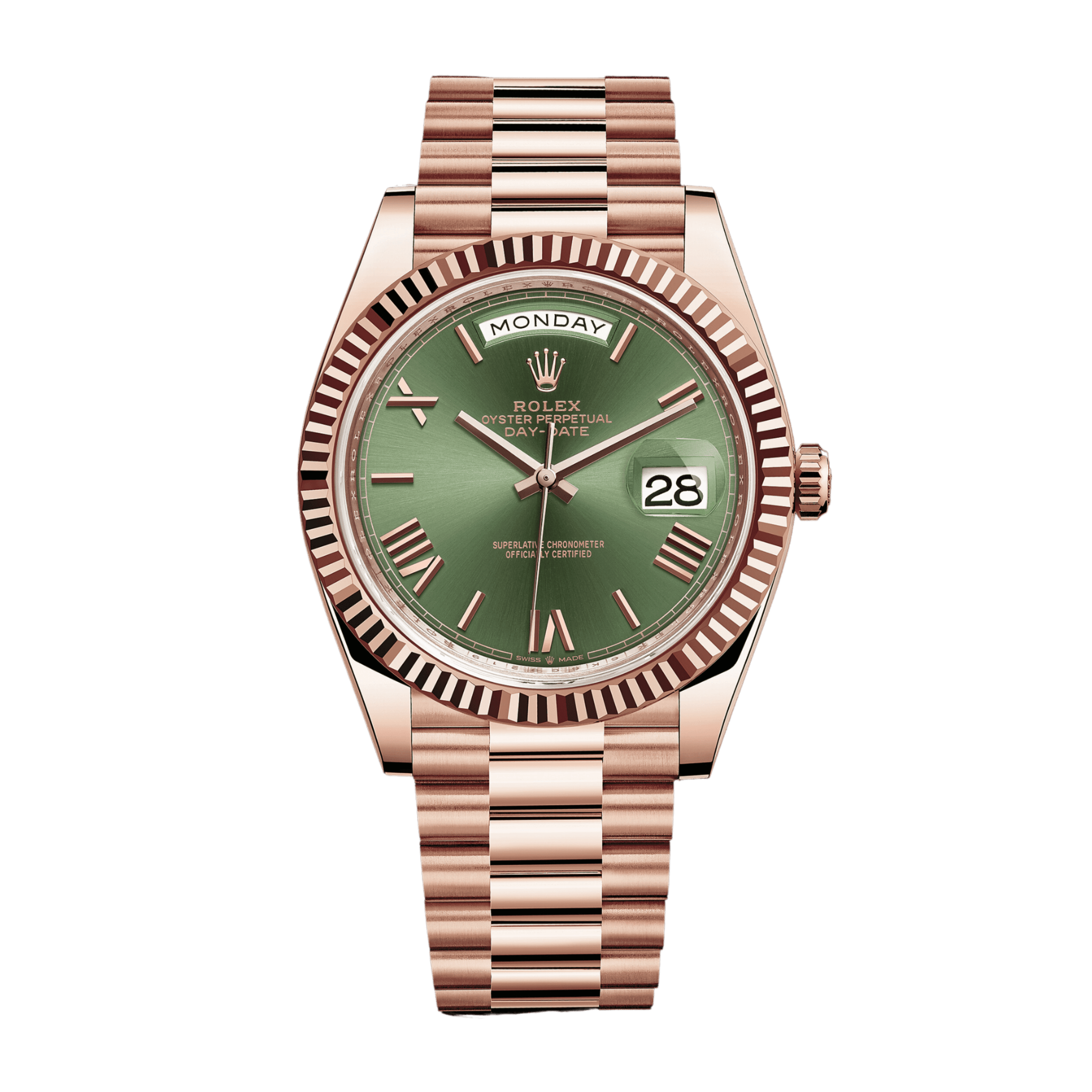 Day-Date Rose Gold Olive Dial 40mm Product Image