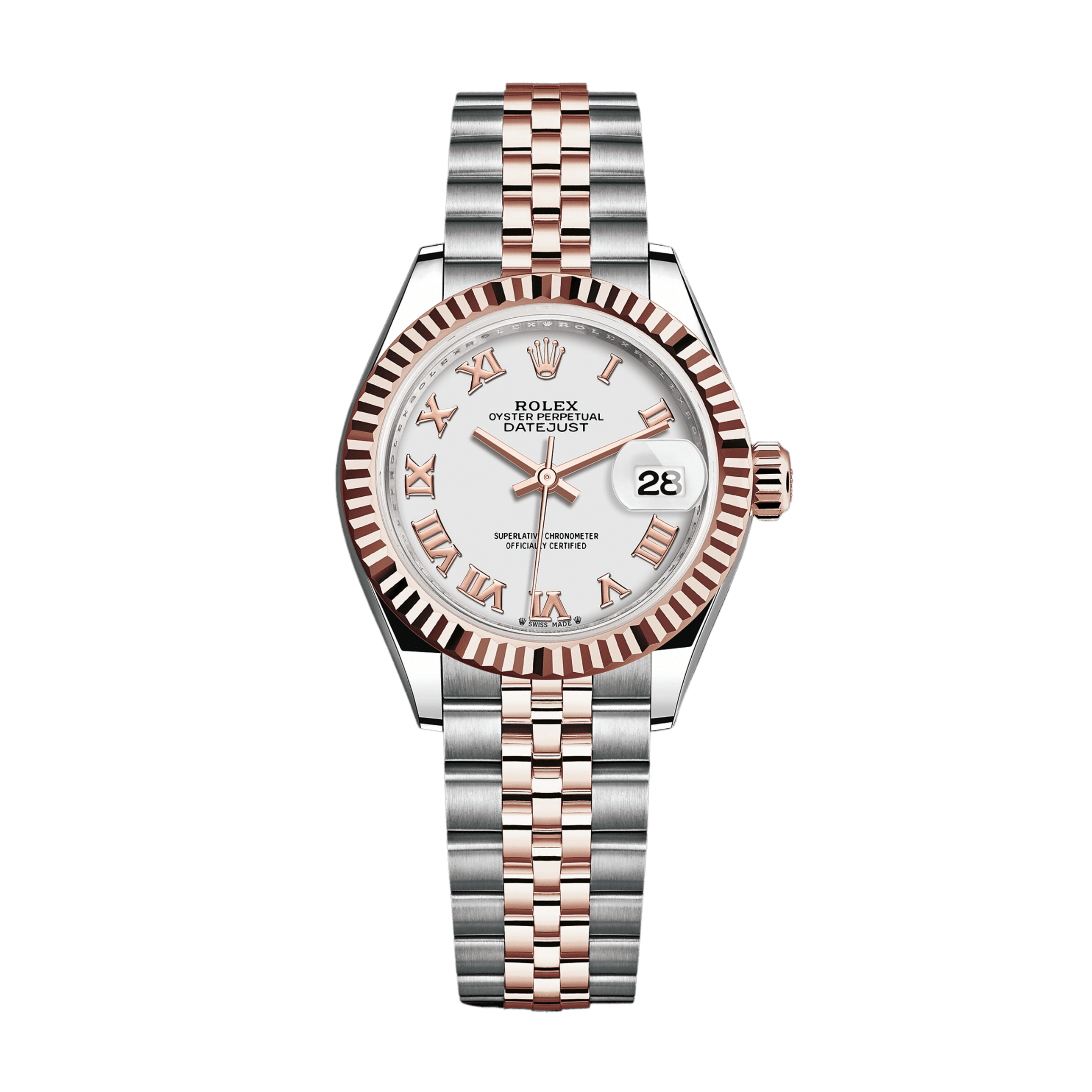 Rolex Lady-Datejust Rose Gold & Steel White Dial 28mm 279171-0021