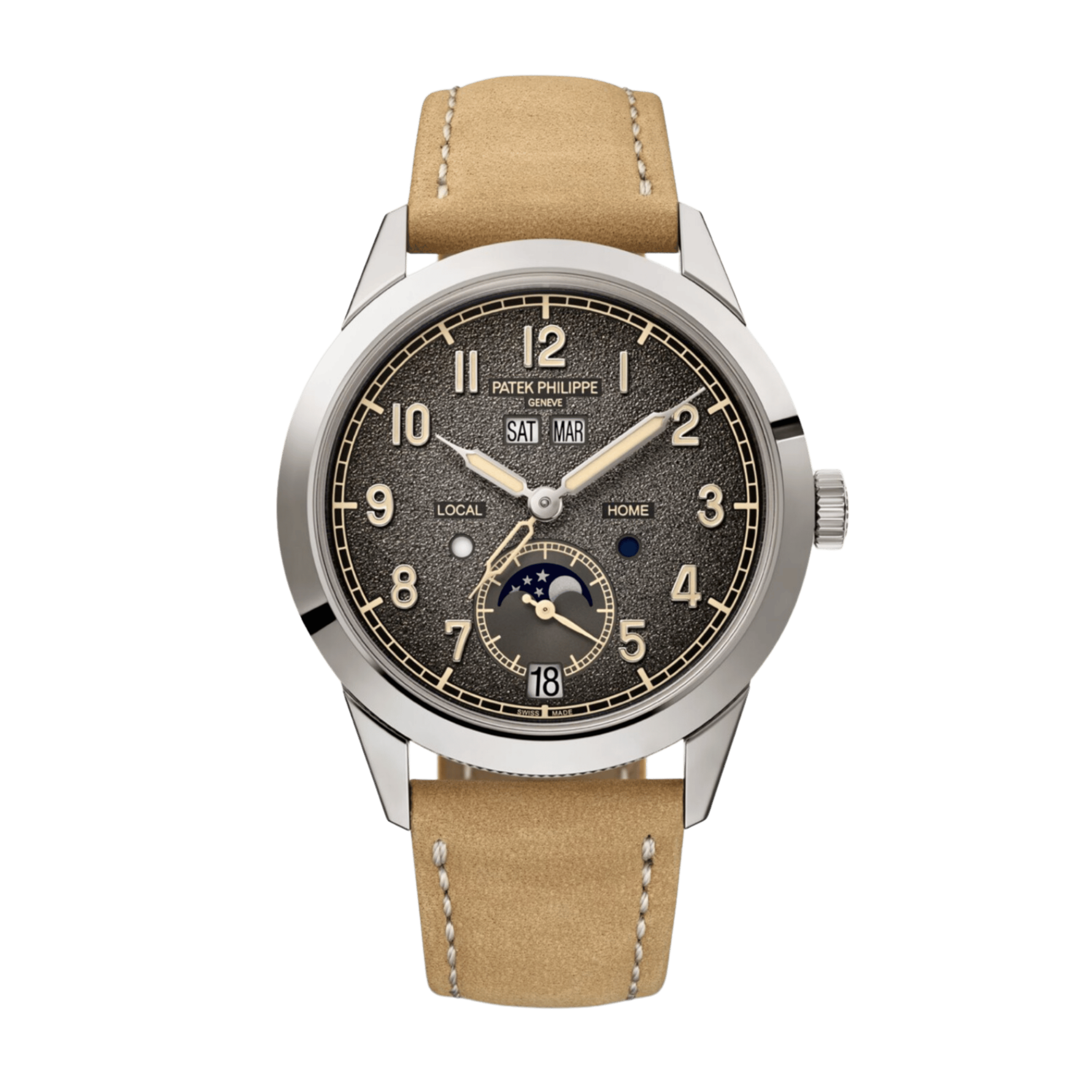 Patek Philippe Calatrava Annual Calendar Travel Time White Gold