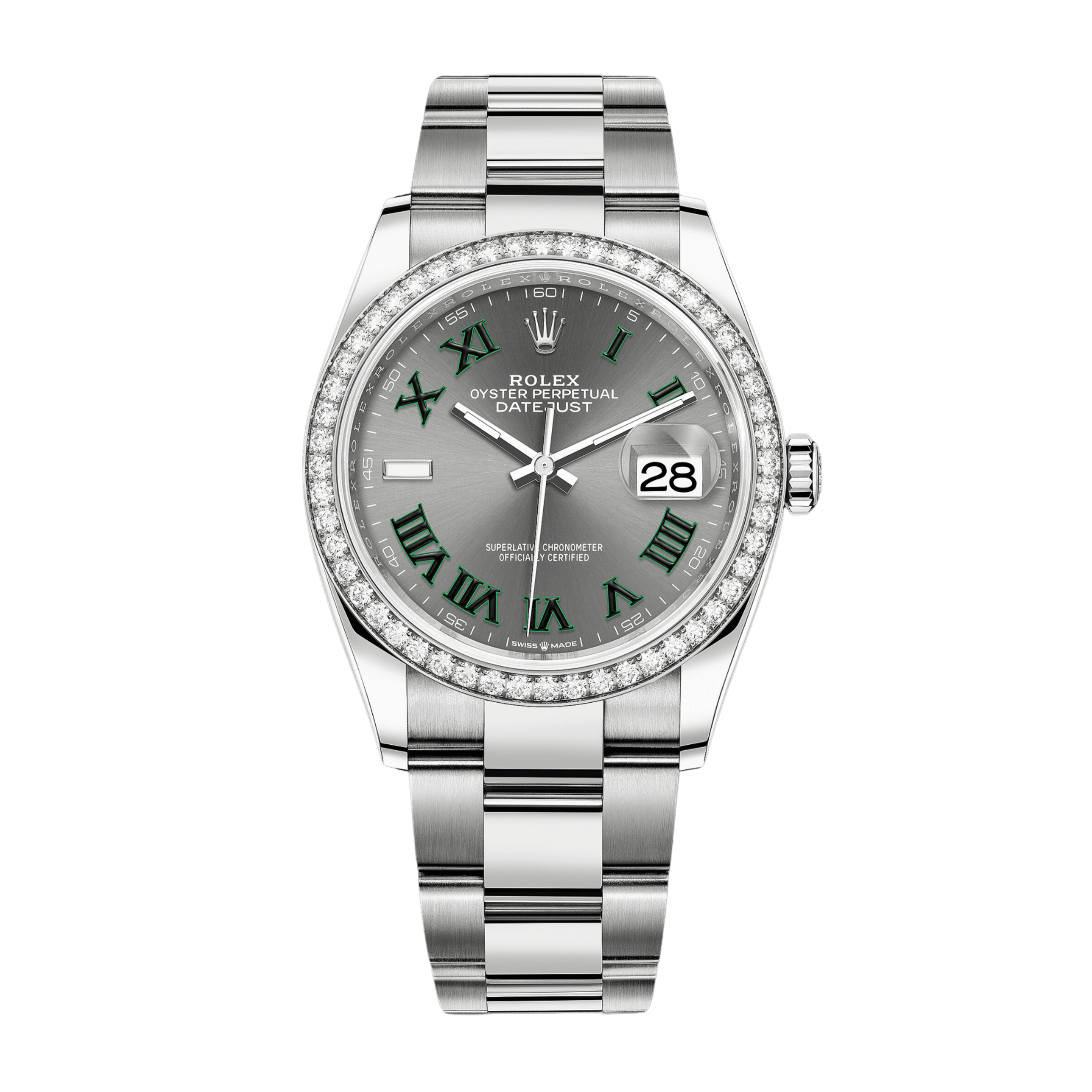 Datejust "Wimbledon" Steel Diamond Grey Dial 36mm Product Image
