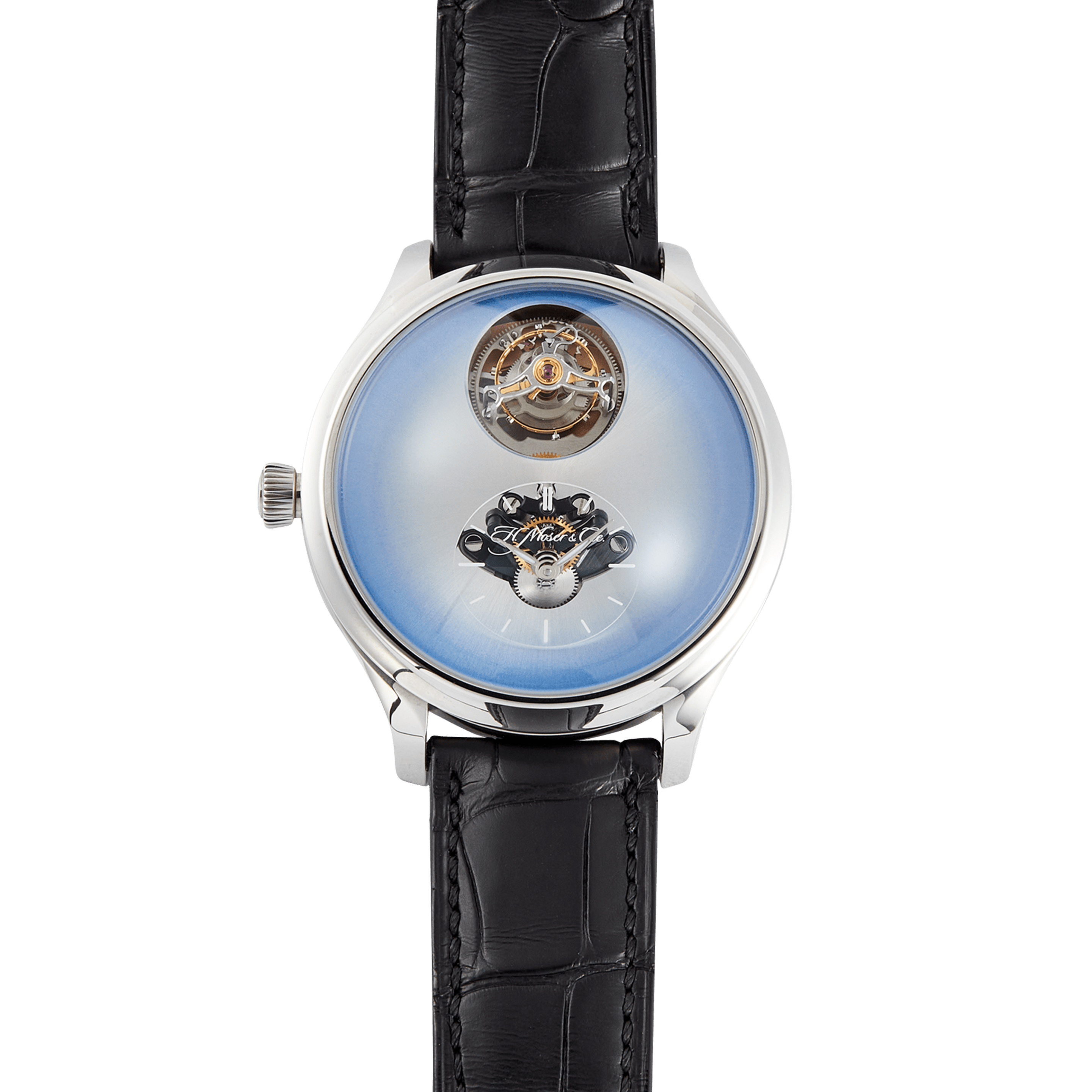 H.Moser x MB&F Endeavour Cylindrical Tourbillon Steel Ice Blue Dial 42mm Product Image