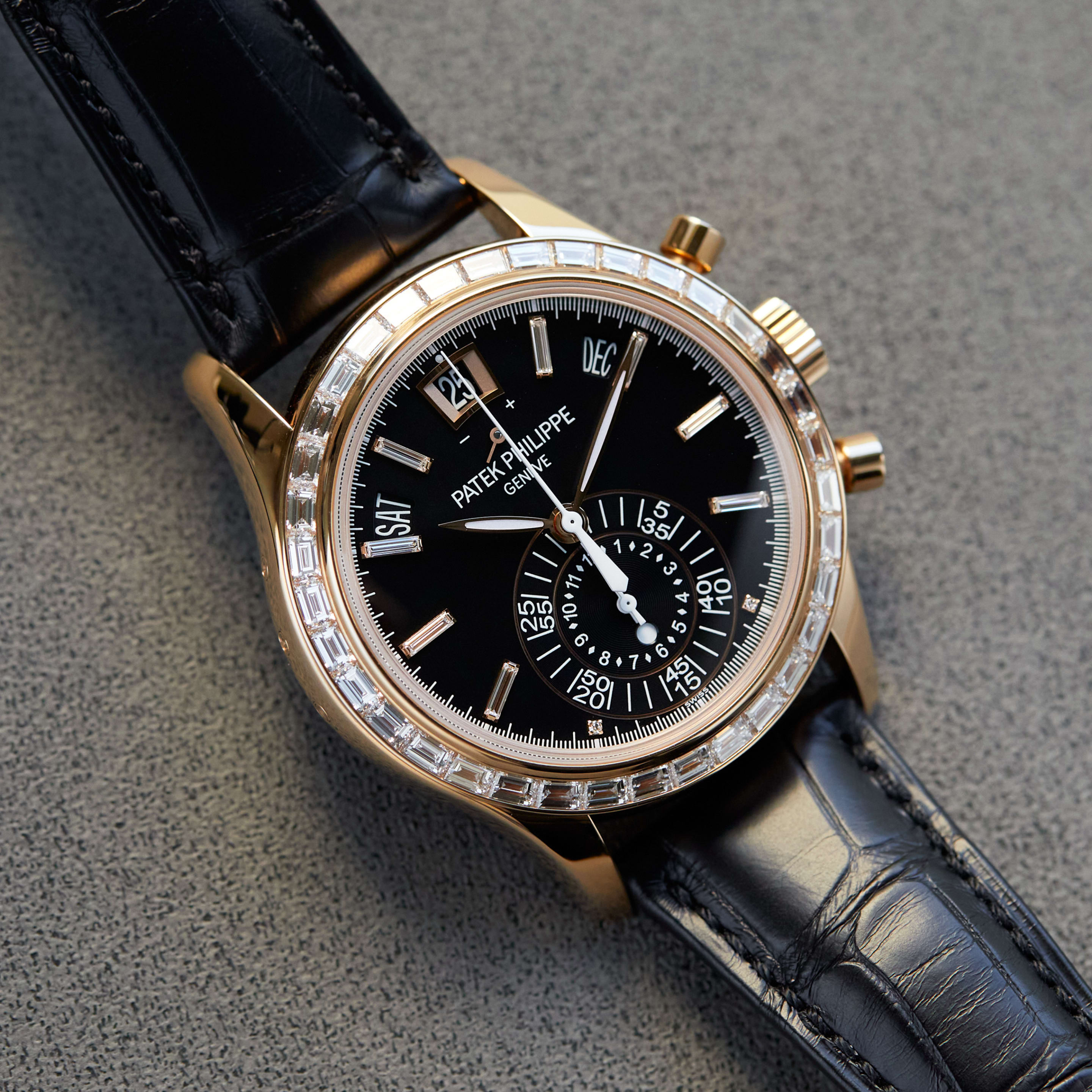 Complications Annual Calendar Chronograph Rose Gold Diamond Black Dial 40mm Product Image