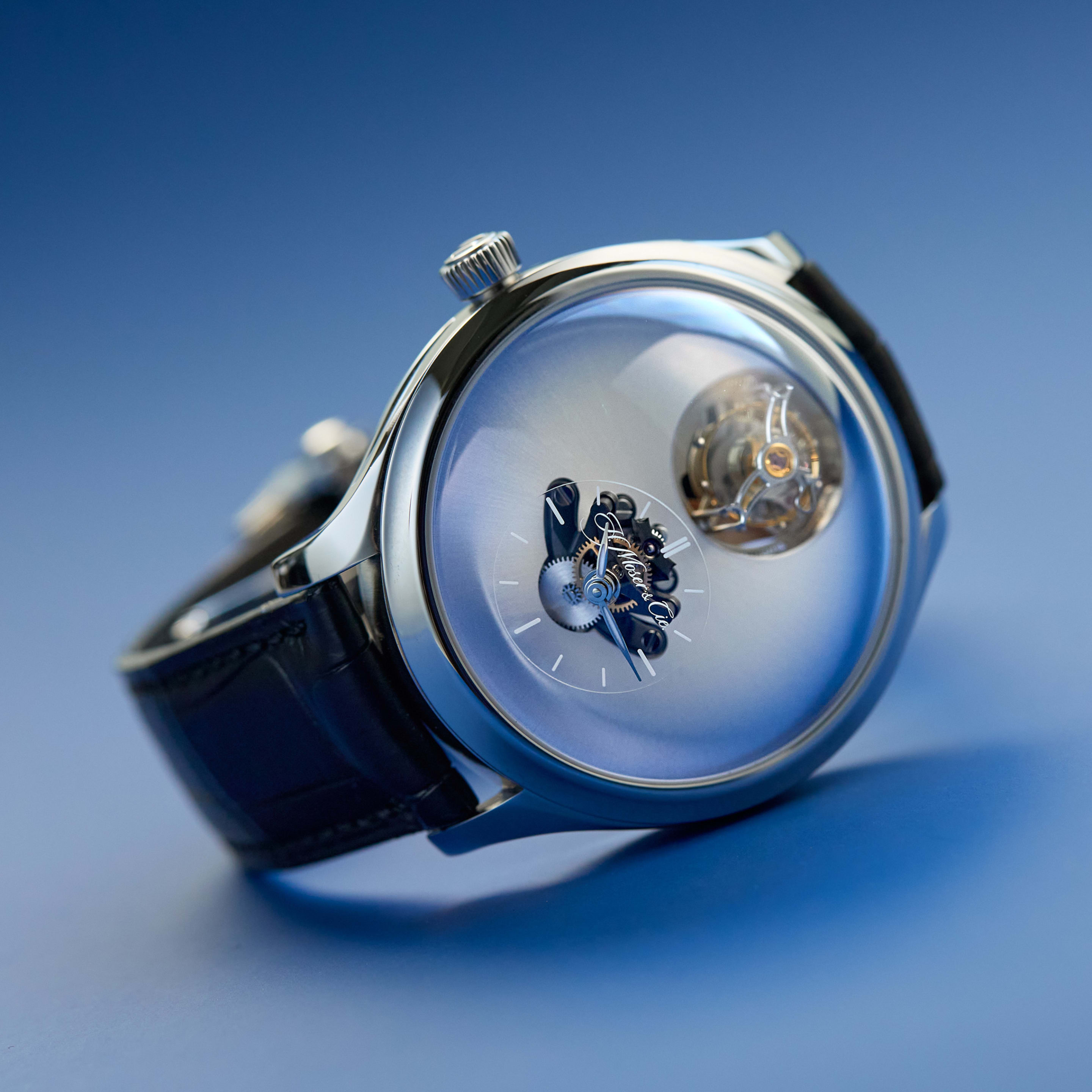 H.Moser x MB&F Endeavour Cylindrical Tourbillon Steel Ice Blue Dial 42mm Product Image