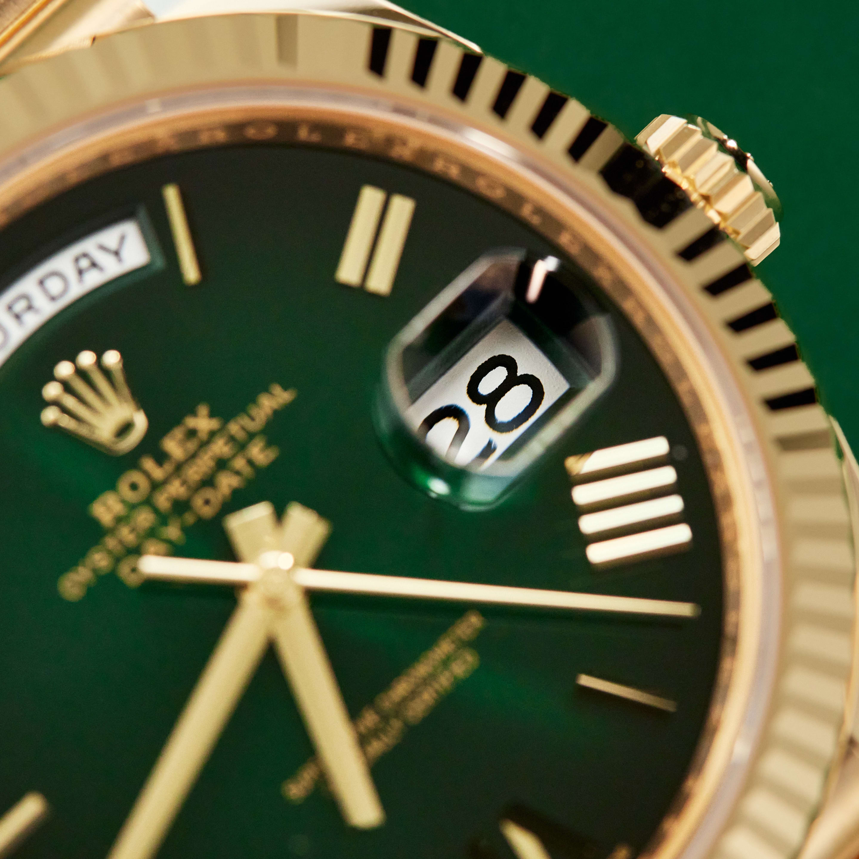 Day-Date Yellow Gold Green Ombré Dial Product Image