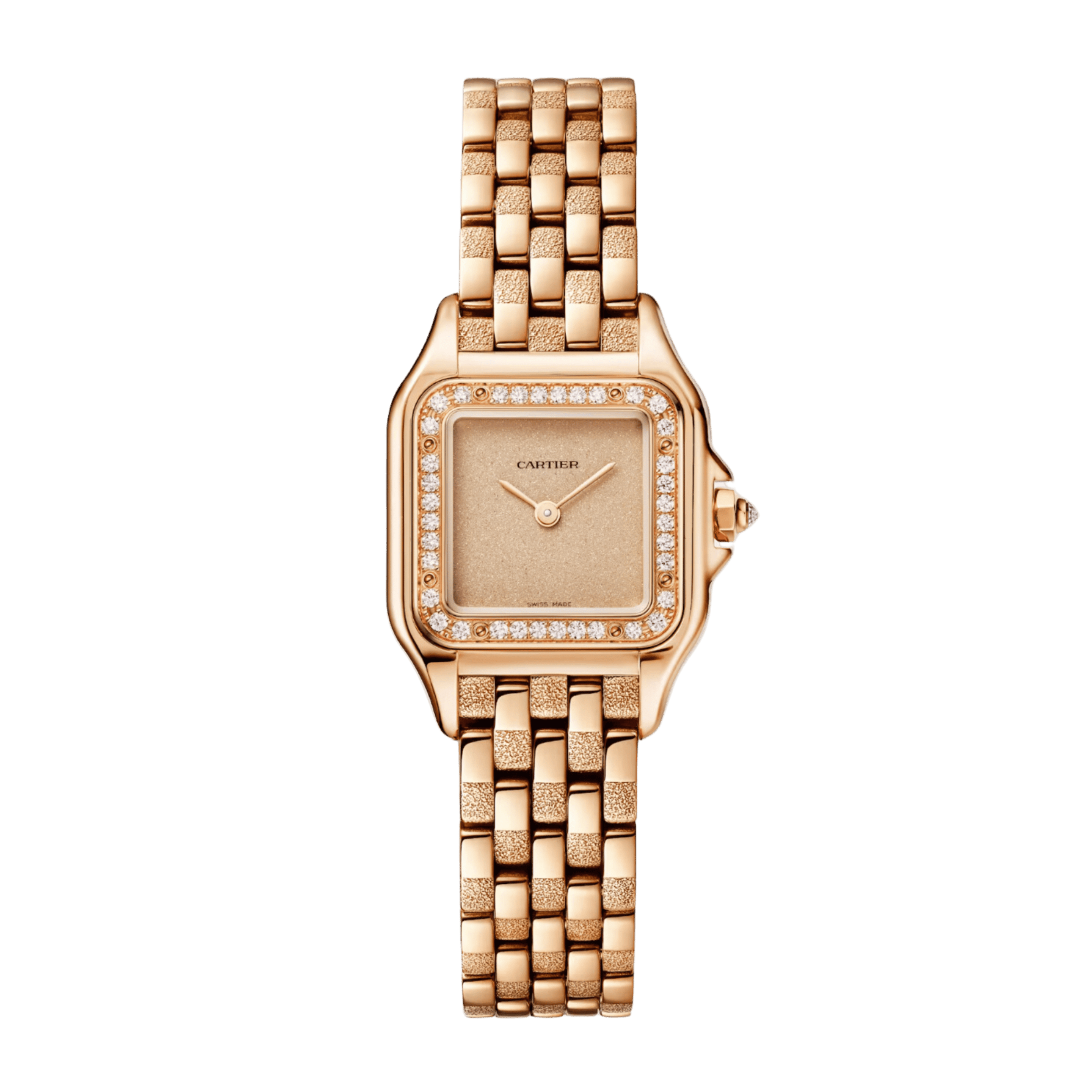 Cartier ローズゴールド サイズ49 ,4 ダイヤモンド Cartier Panthère de Cartier Rose Gold Diamond Pink Dial 22mm