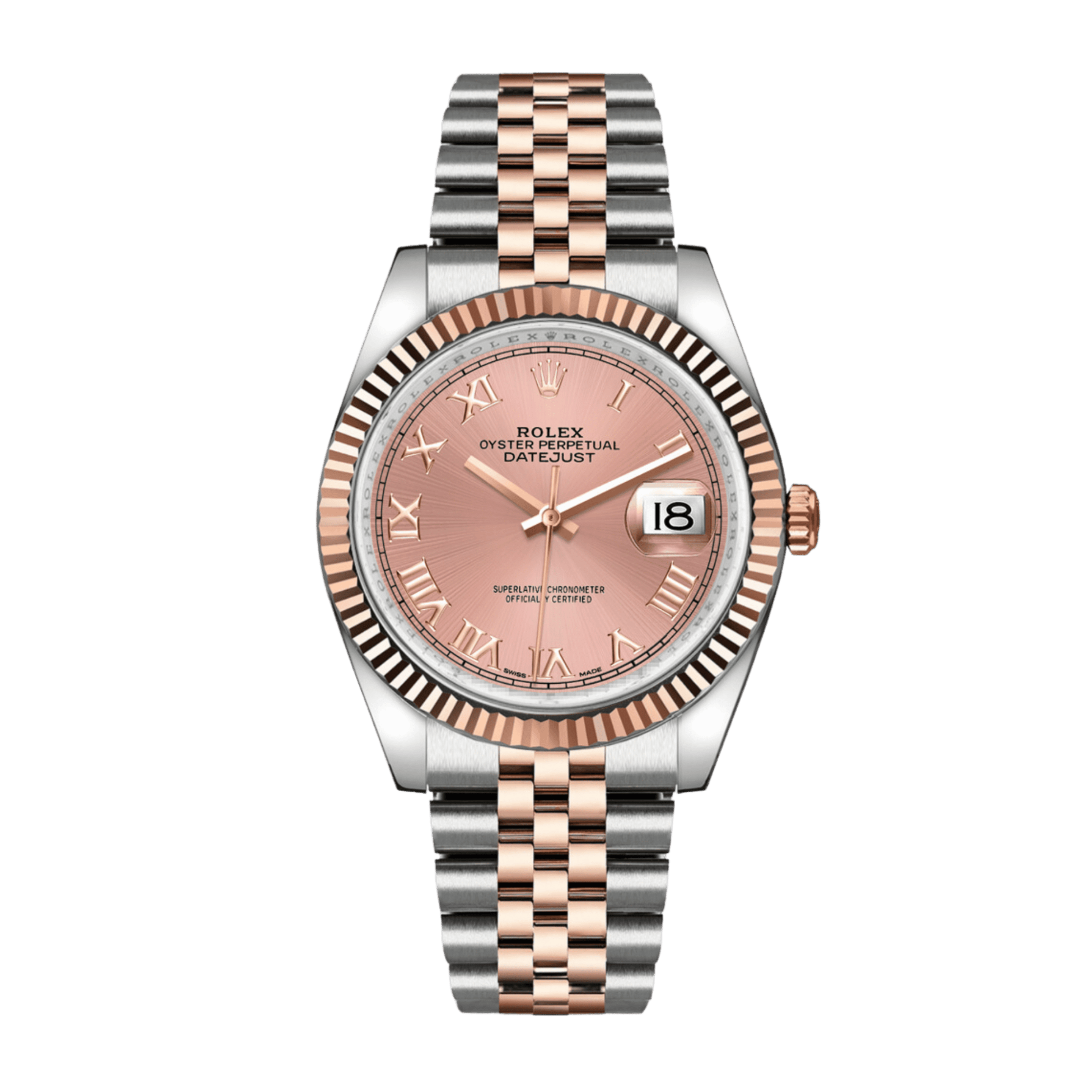 Rolex Datejust Rose Gold & Steel Jubilee Pink Dial 36mm 116231