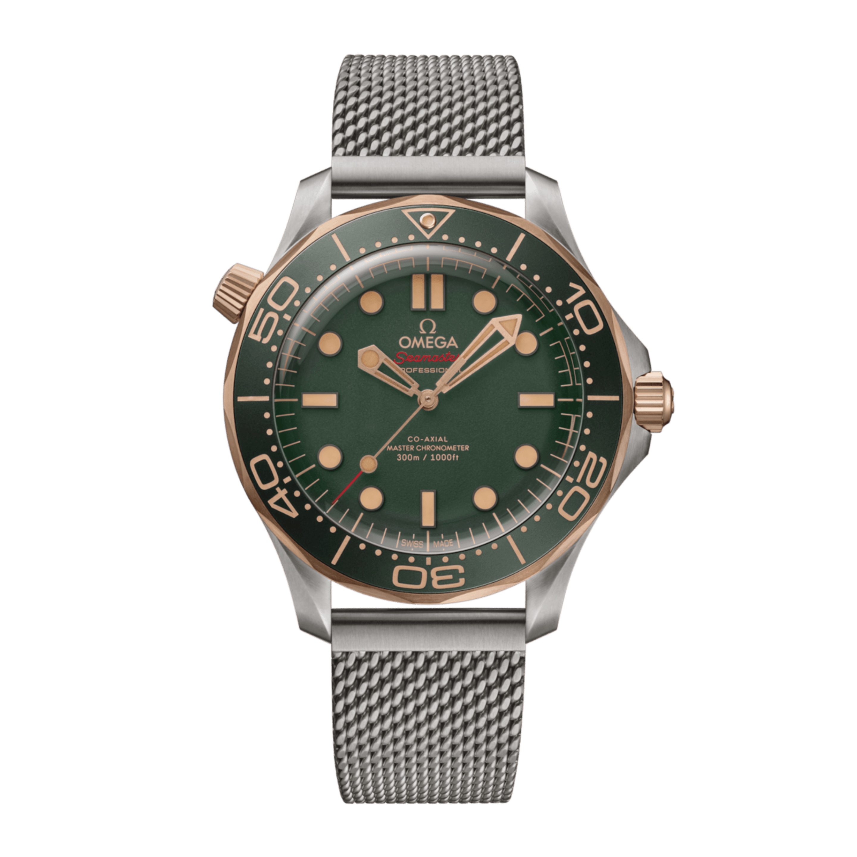 Omega Seamaster Diver 300M Titanium & Bronze Gold Green Dial 42mm