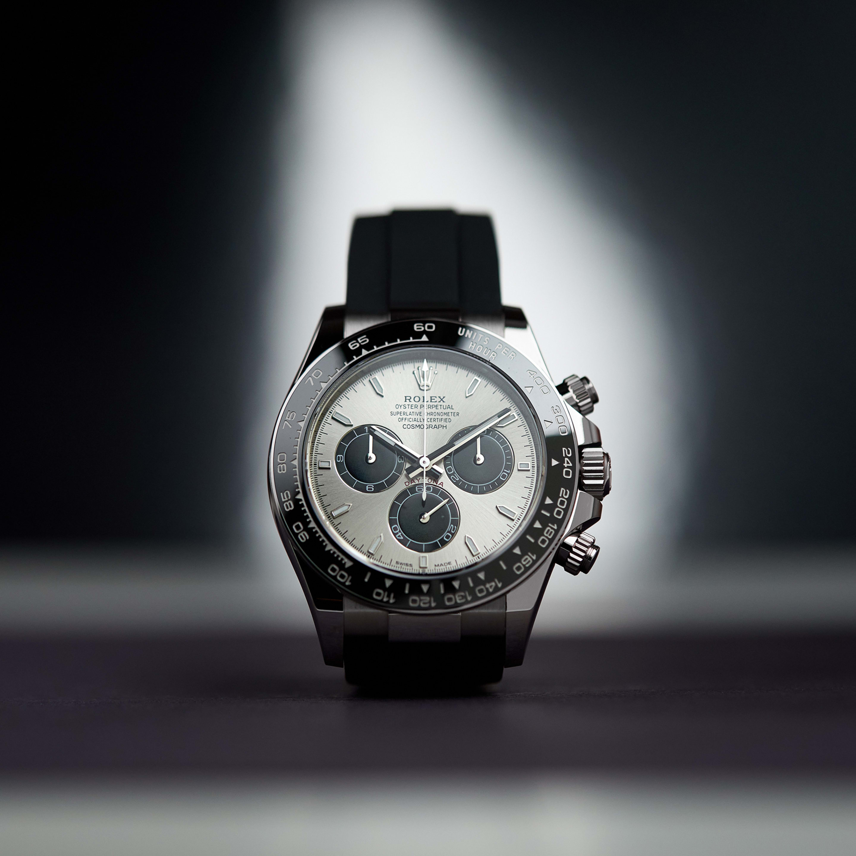Rolex Daytona White Gold Oysterflex Silver Dial 40mm 126519LN-0006