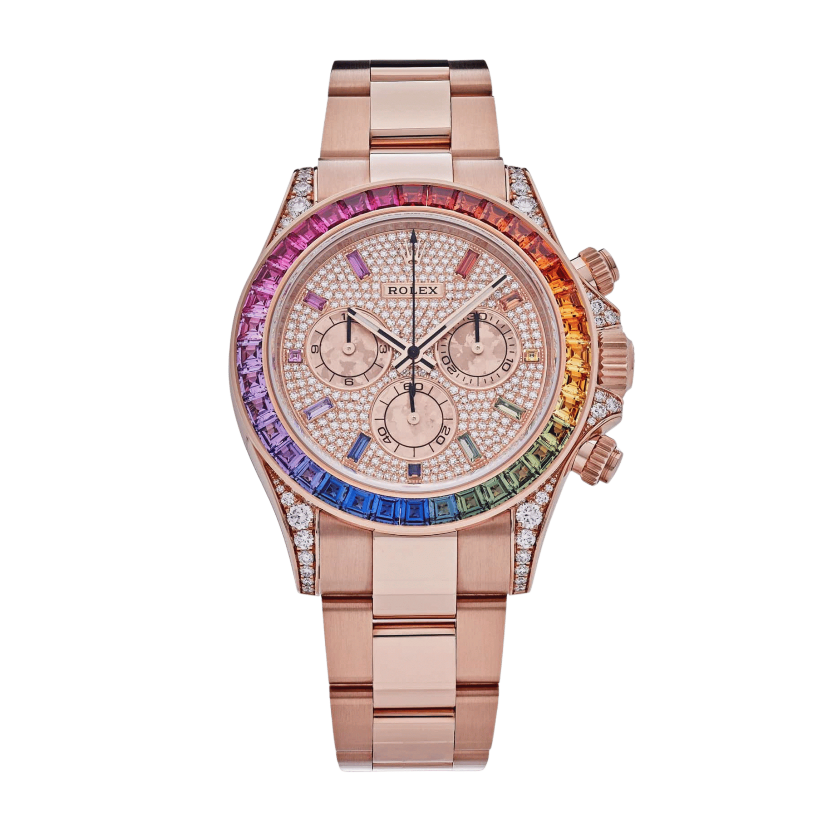 Daytona Rose Gold Rainbow Diamond Pave Dial 40mm Product Image