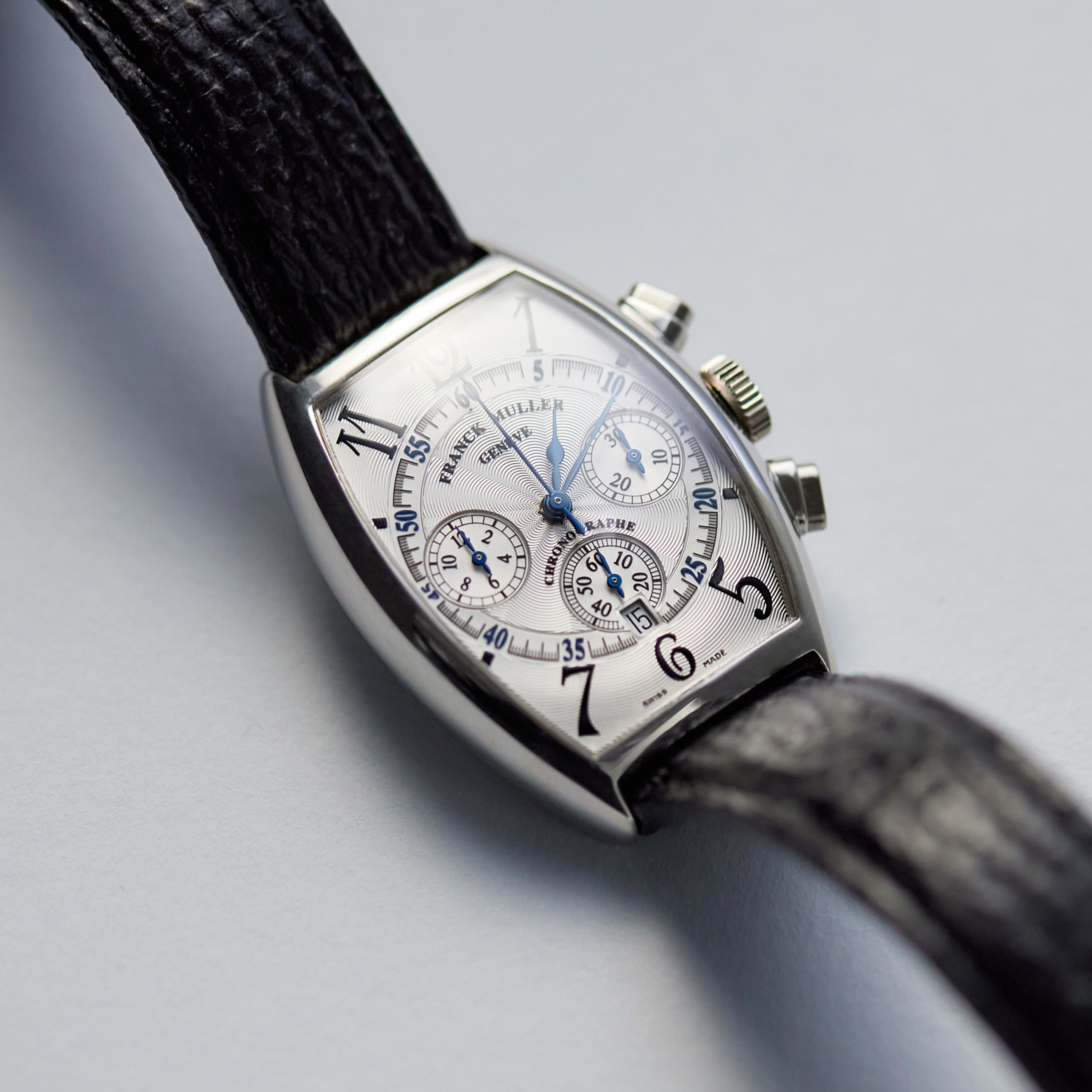 Franck Muller Cintree Curvex Chronograph Platinum Silver Dial 32mm
