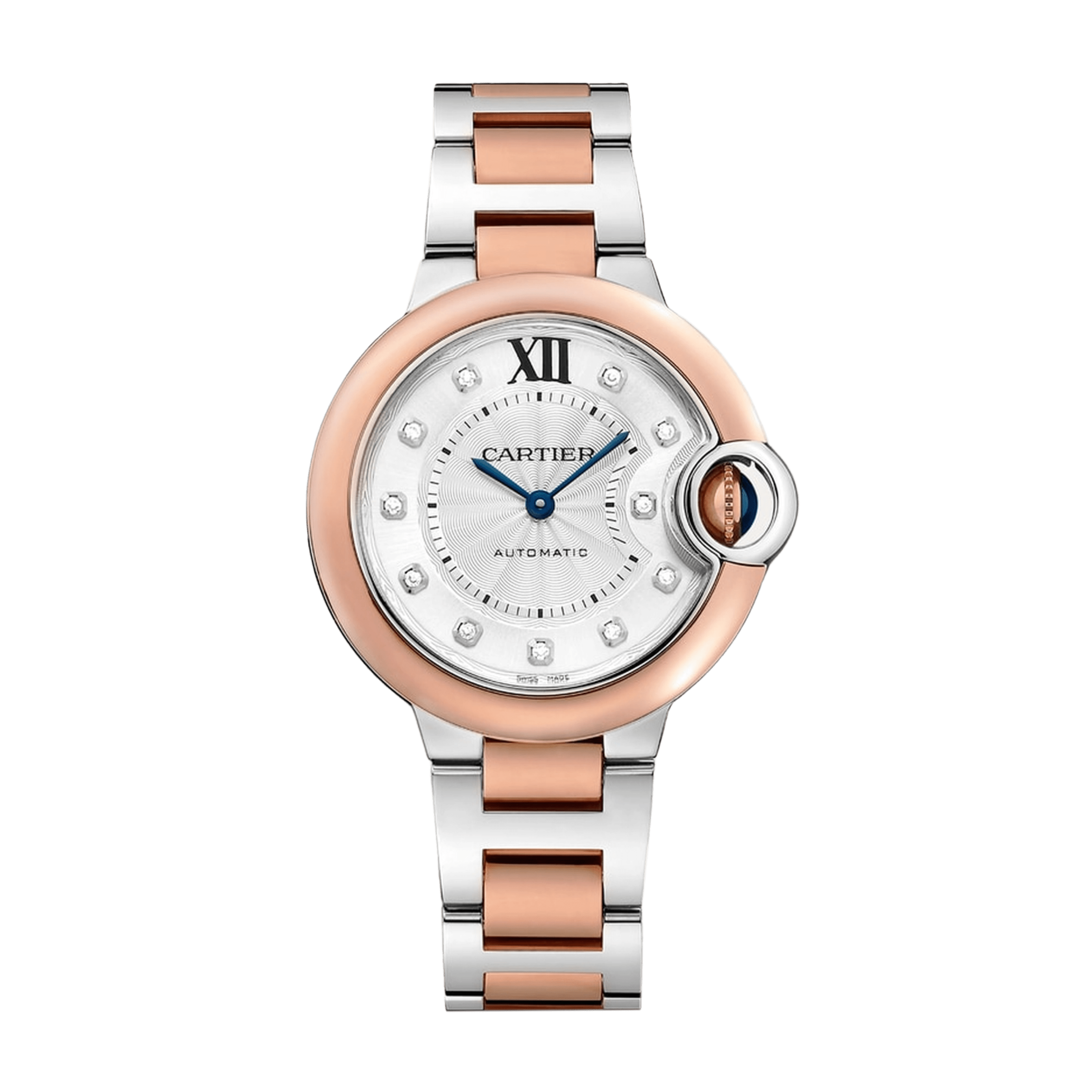 Ballon Bleu de Cartier Rose Gold & Steel Silver Dial 33mm Product Image