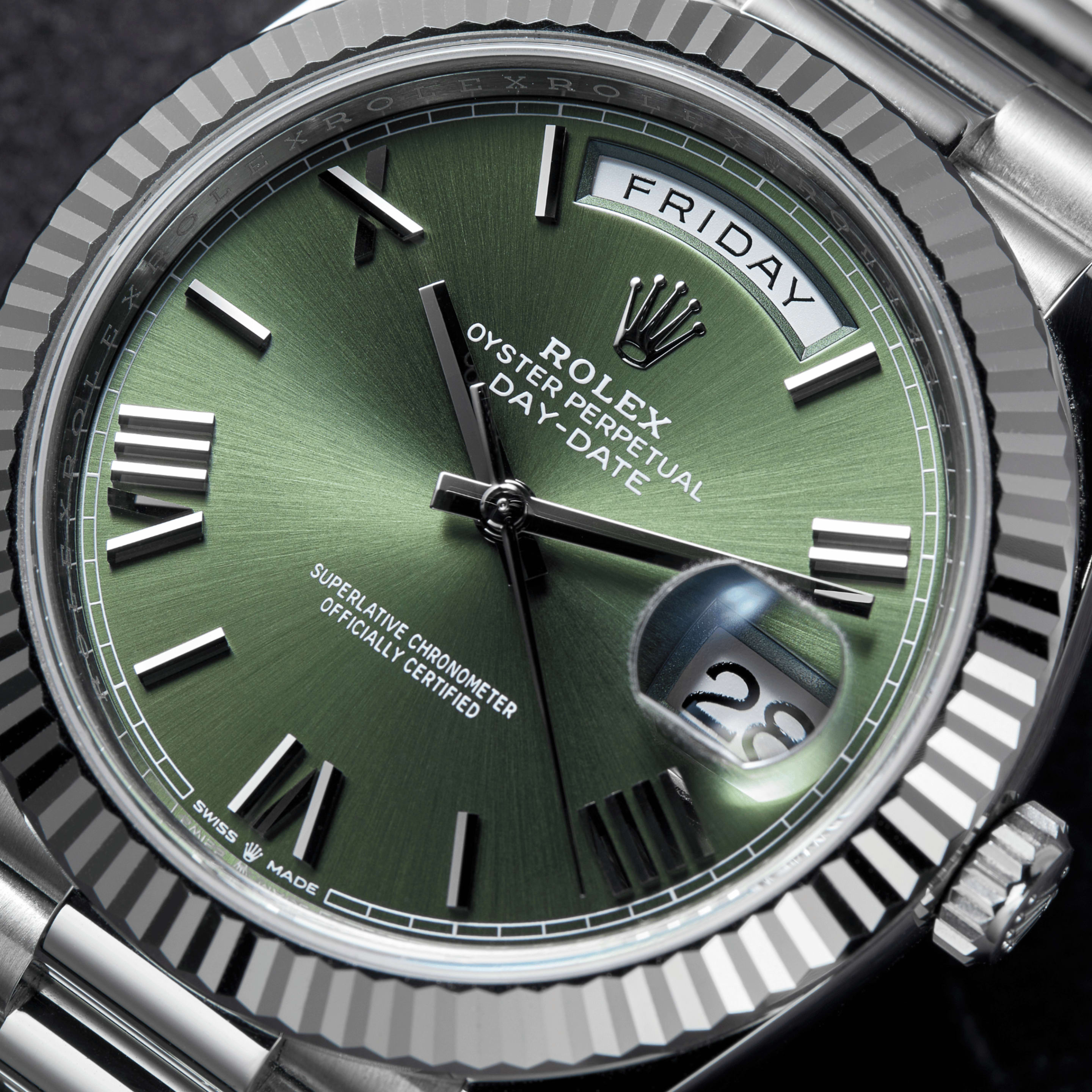 Rolex Day-Date White Gold Green Dial 40mm 228239-0033 - Make an