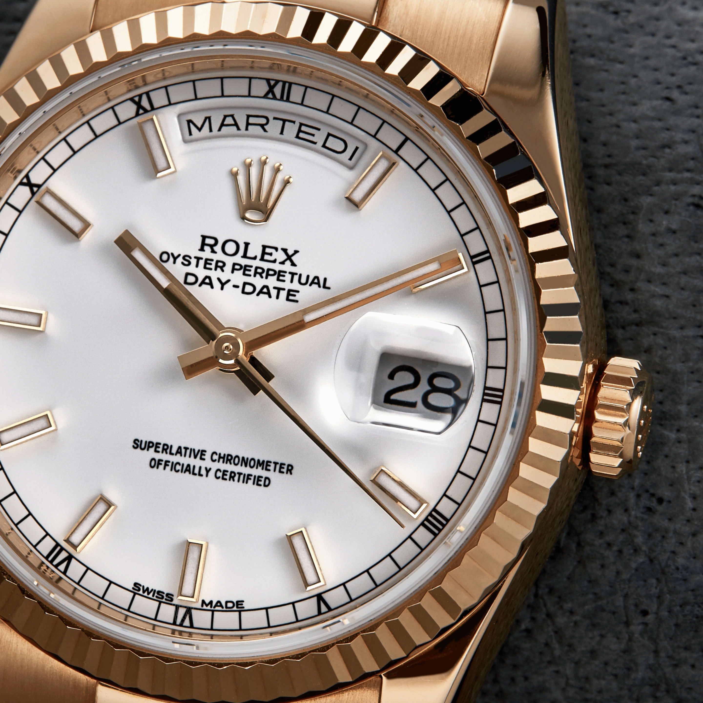 Day-Date Yellow Gold Ivory White Dial 36mm Product Image