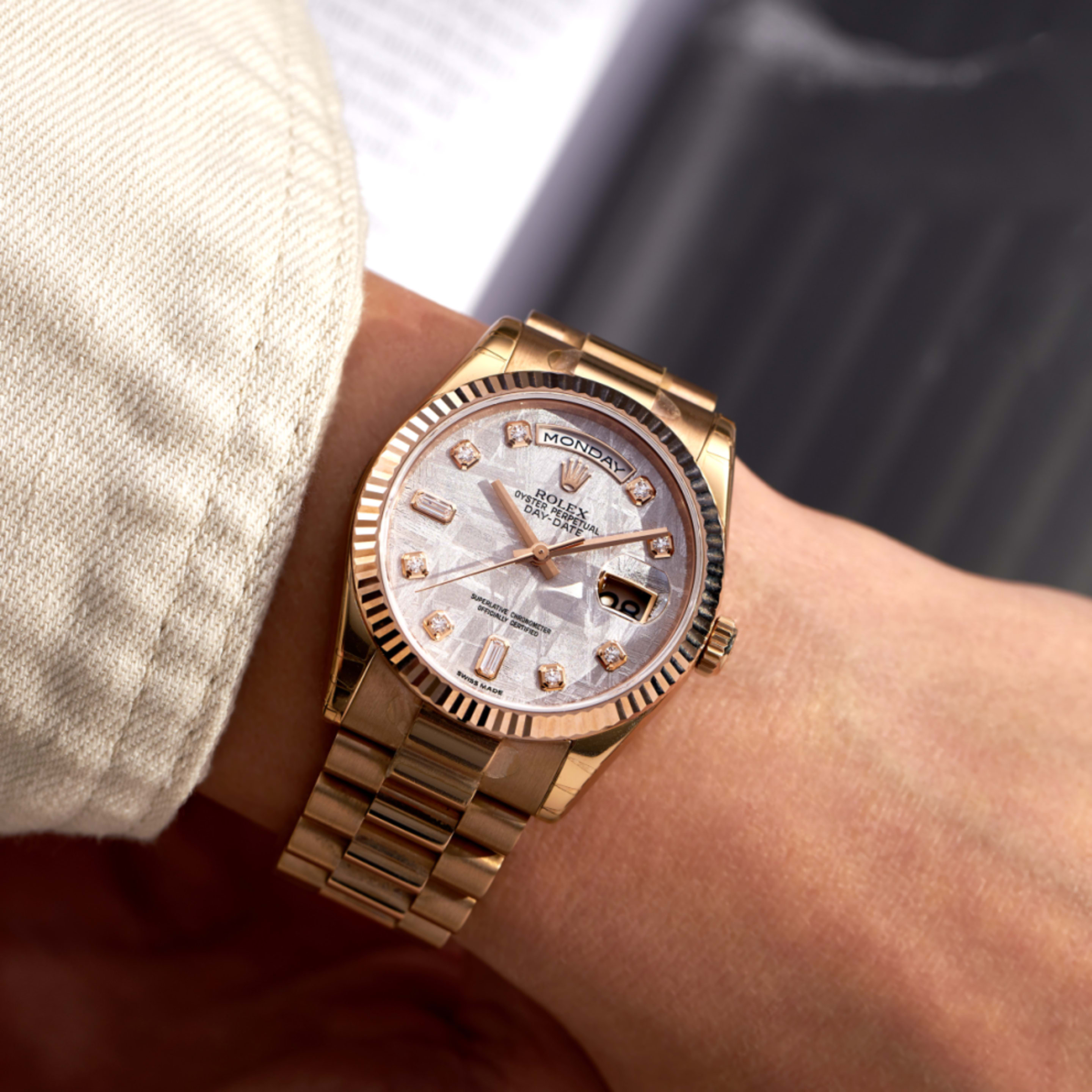 Day-Date Rose Gold Meteorite Dial 36mm Product Image