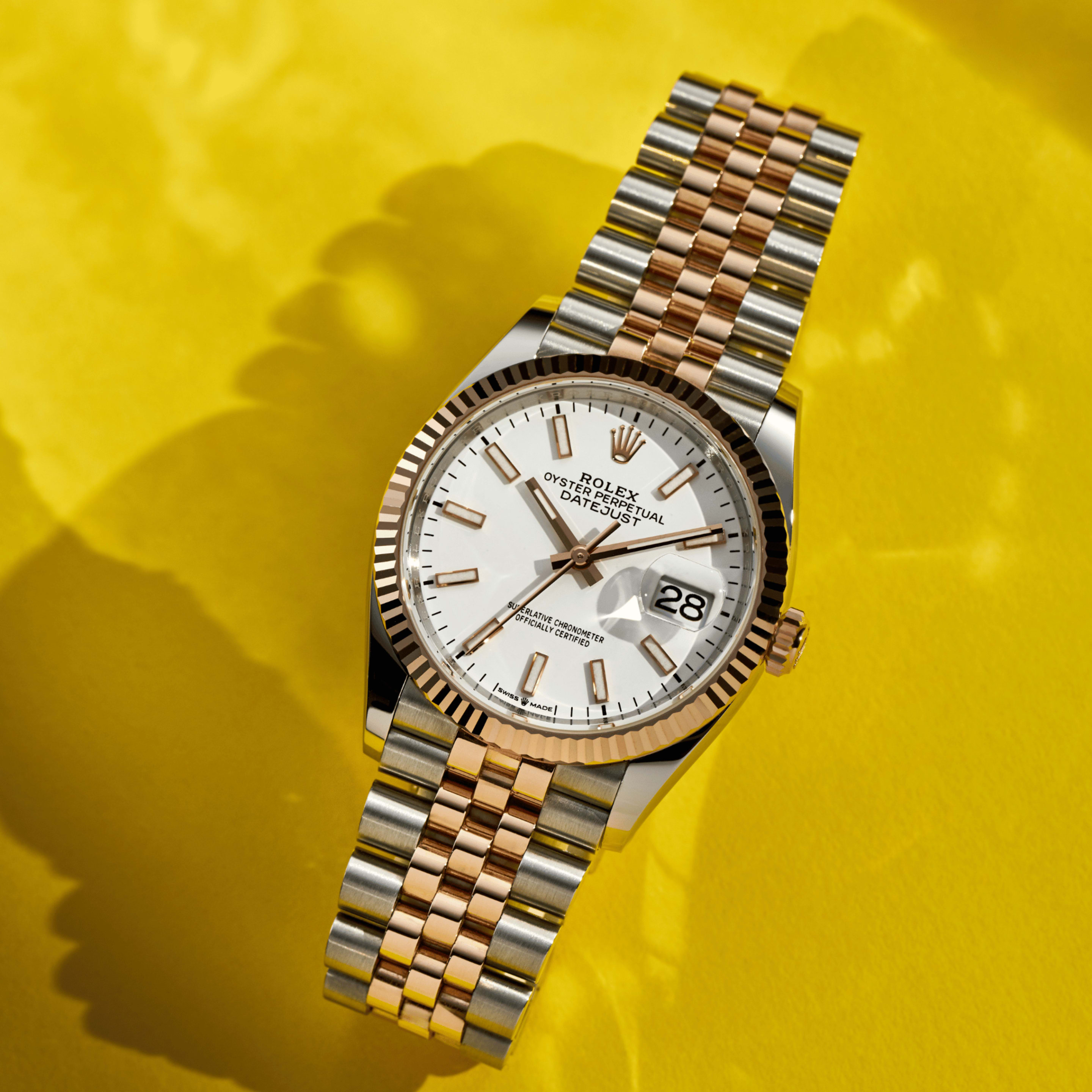 Datejust Rose Gold & Steel White Dial 36mm Product Image