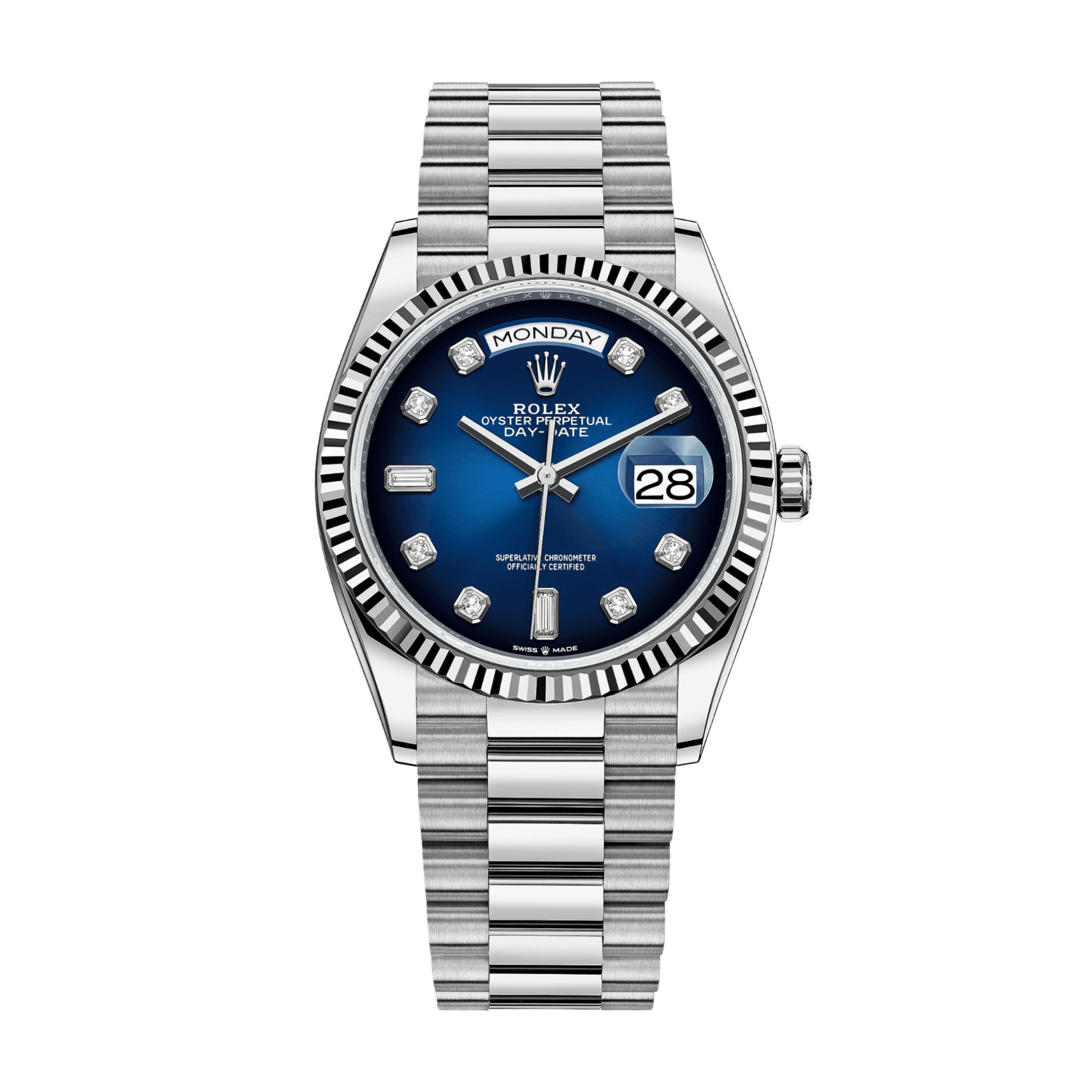 Day-Date White Gold Blue Ombré Dial 36mm Product Image