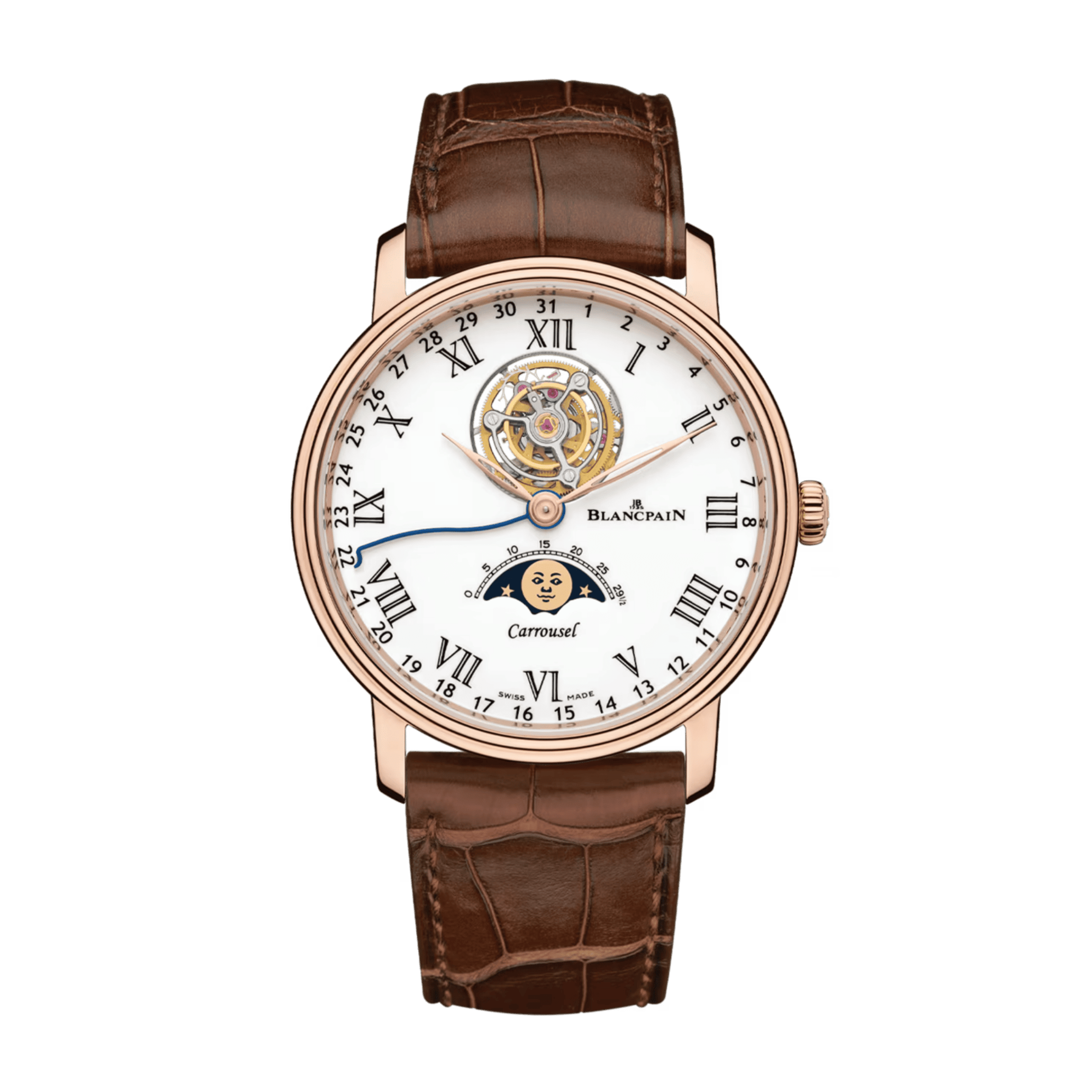 Blancpain Villeret Carrousel Phase de Lune Rose Gold White Dial