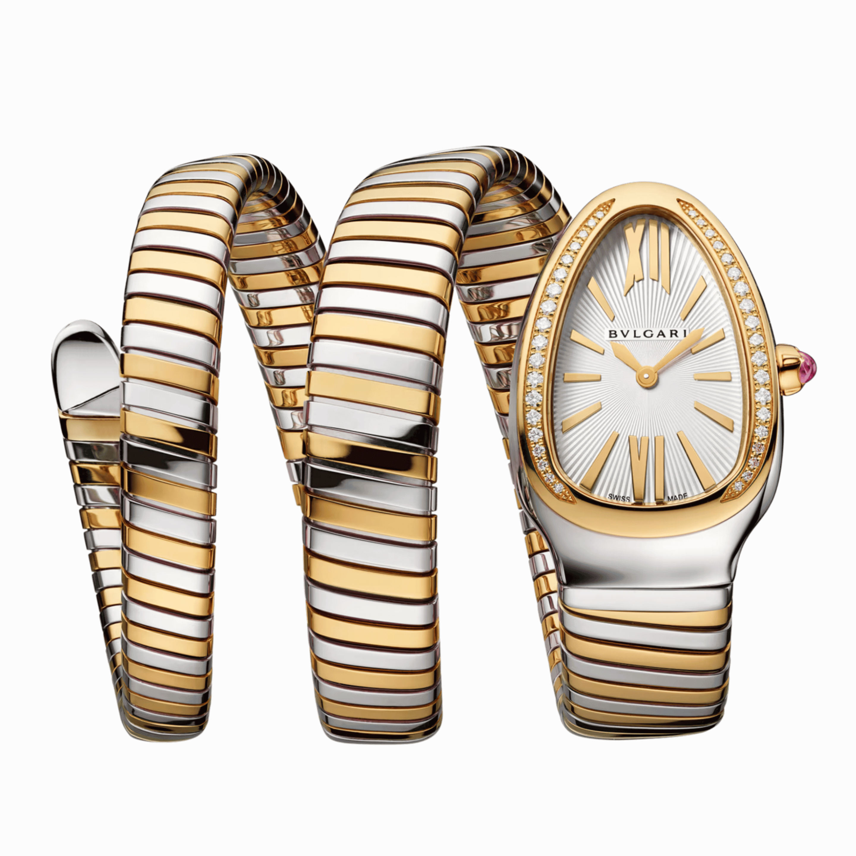 Serpenti Tubogas Double Tour Yellow Gold & Steel Silver Dial 35mm Product Image