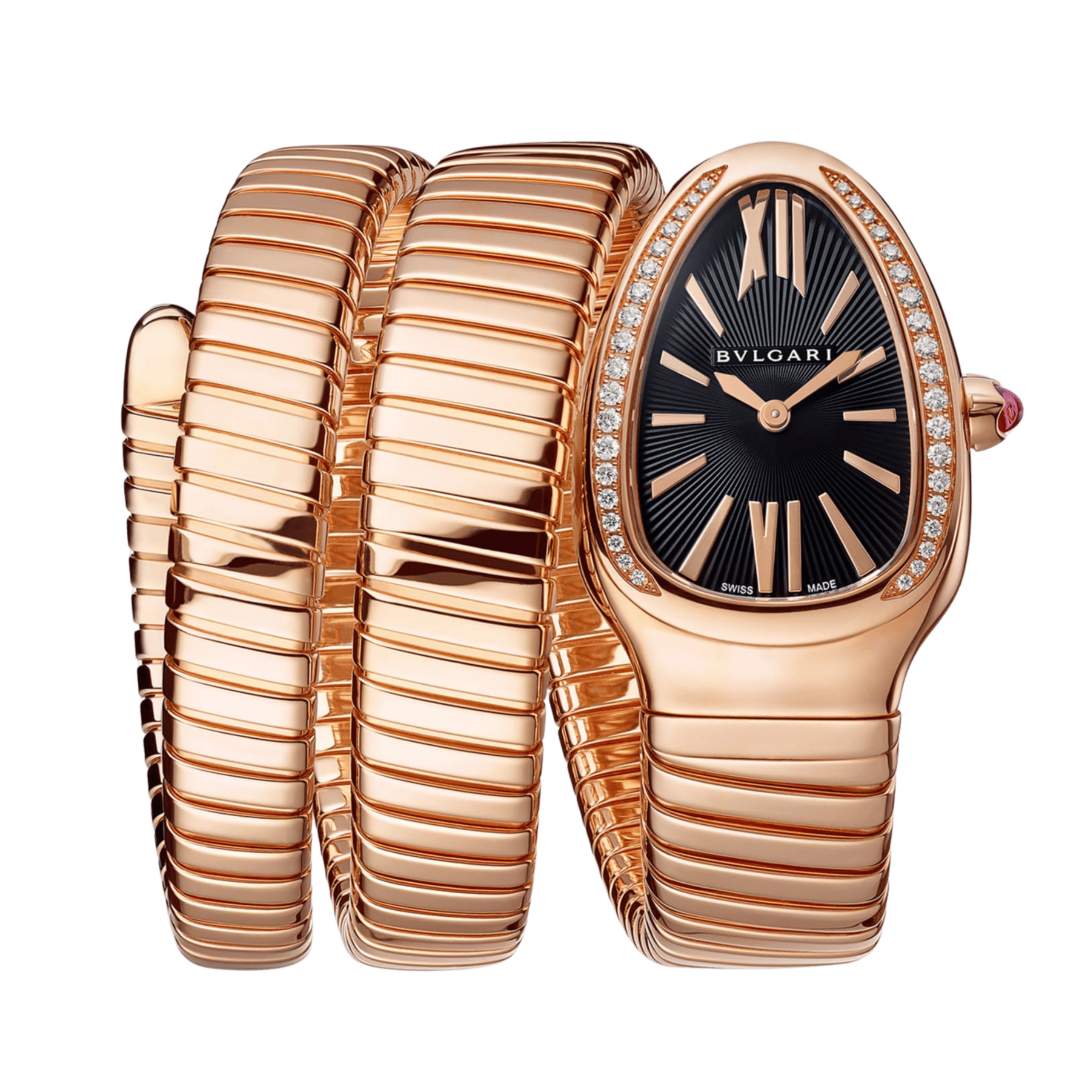 Serpenti Tubogas Double Tour Rose Gold Diamond Black Dial 35mm Product Image