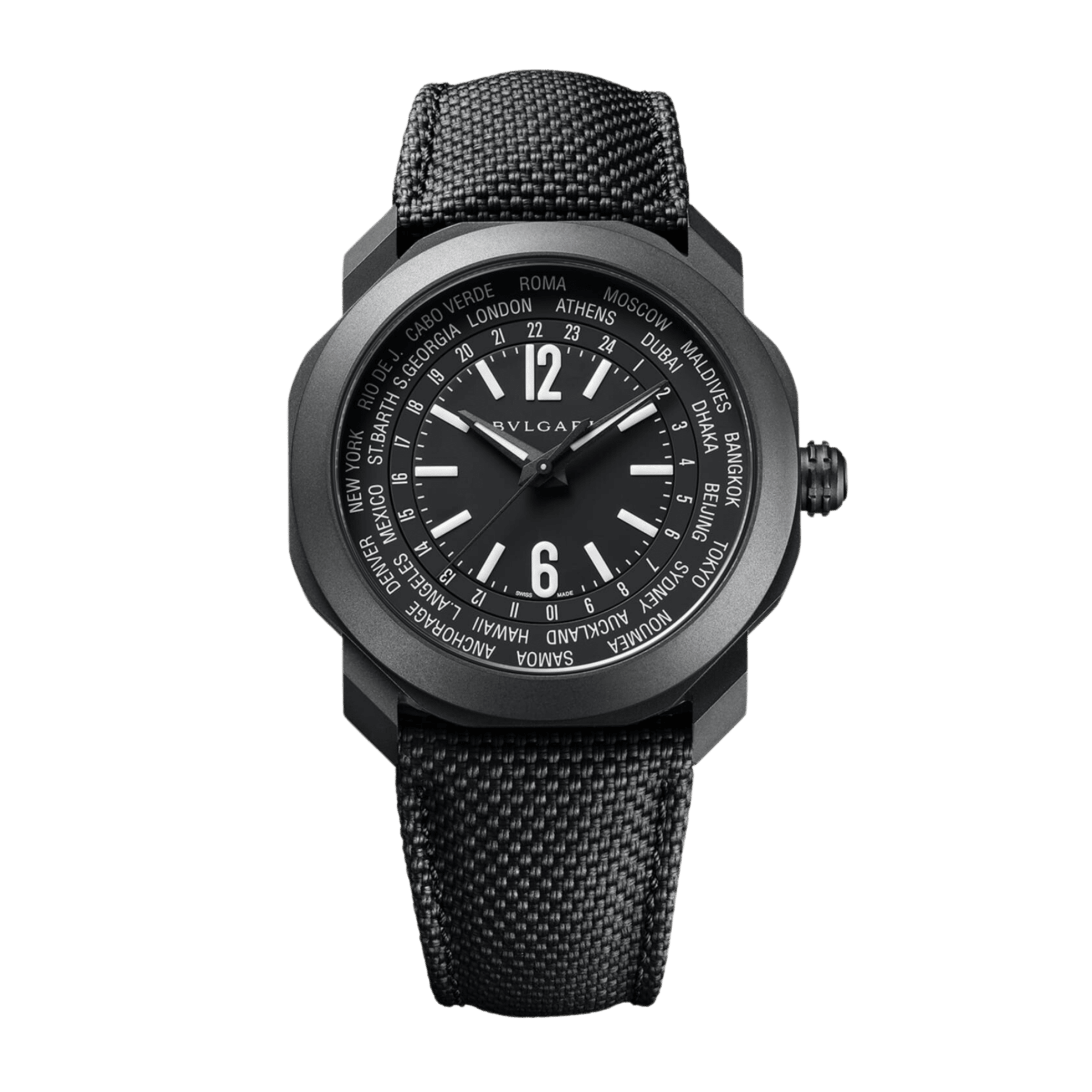 Octo Roma Worldtimer Carbon Black Dial 41mm Product Image